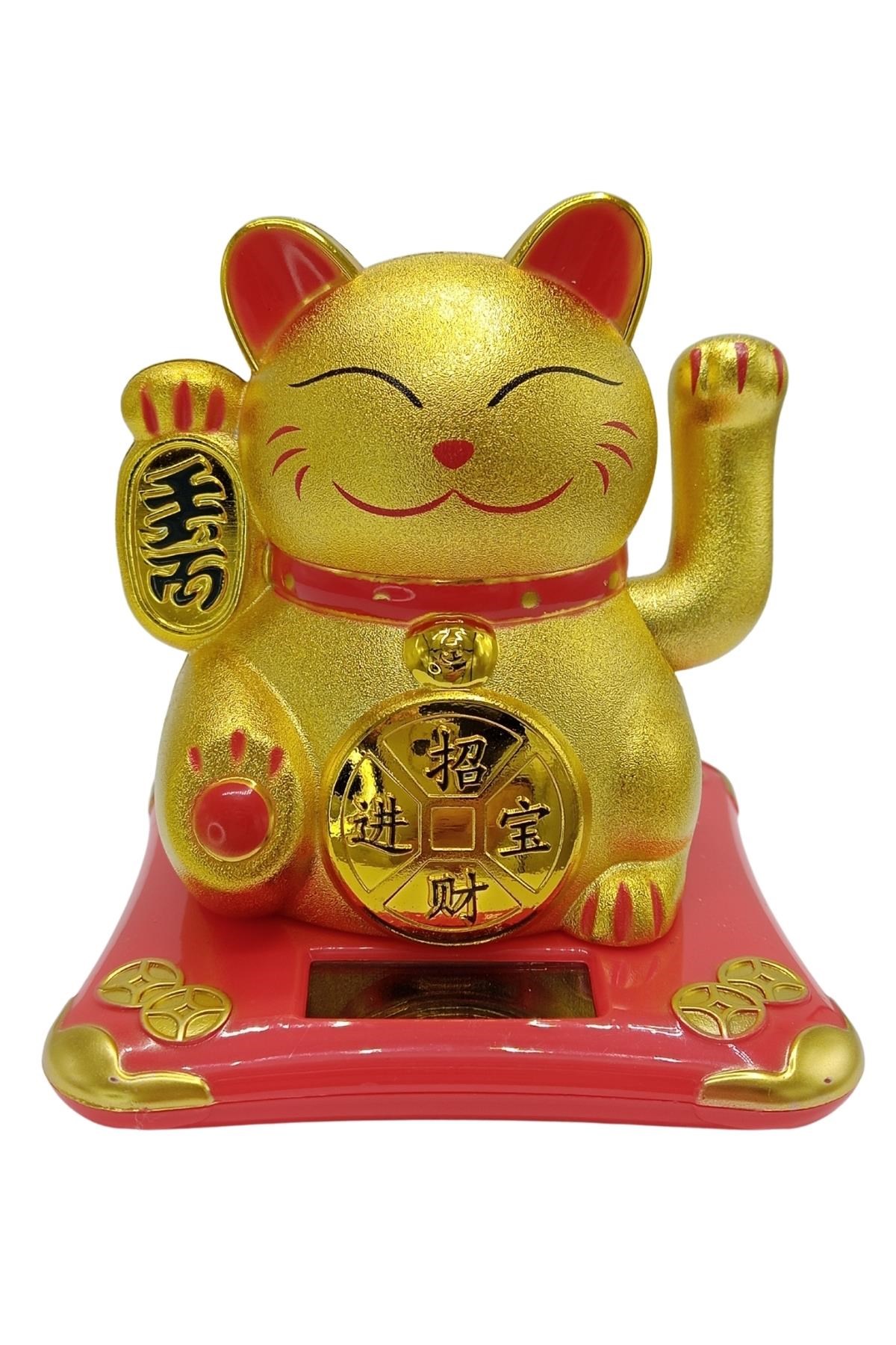 JaponyaDünyadan HediyelerDNY-HDYNEKO4524GLDKeskin Hediyelik Eşya Ve TekstilManeki Neko El Sallayan Şans Kedisi Gold Solar Güneş Enerjili 10x10cm NO5GLD