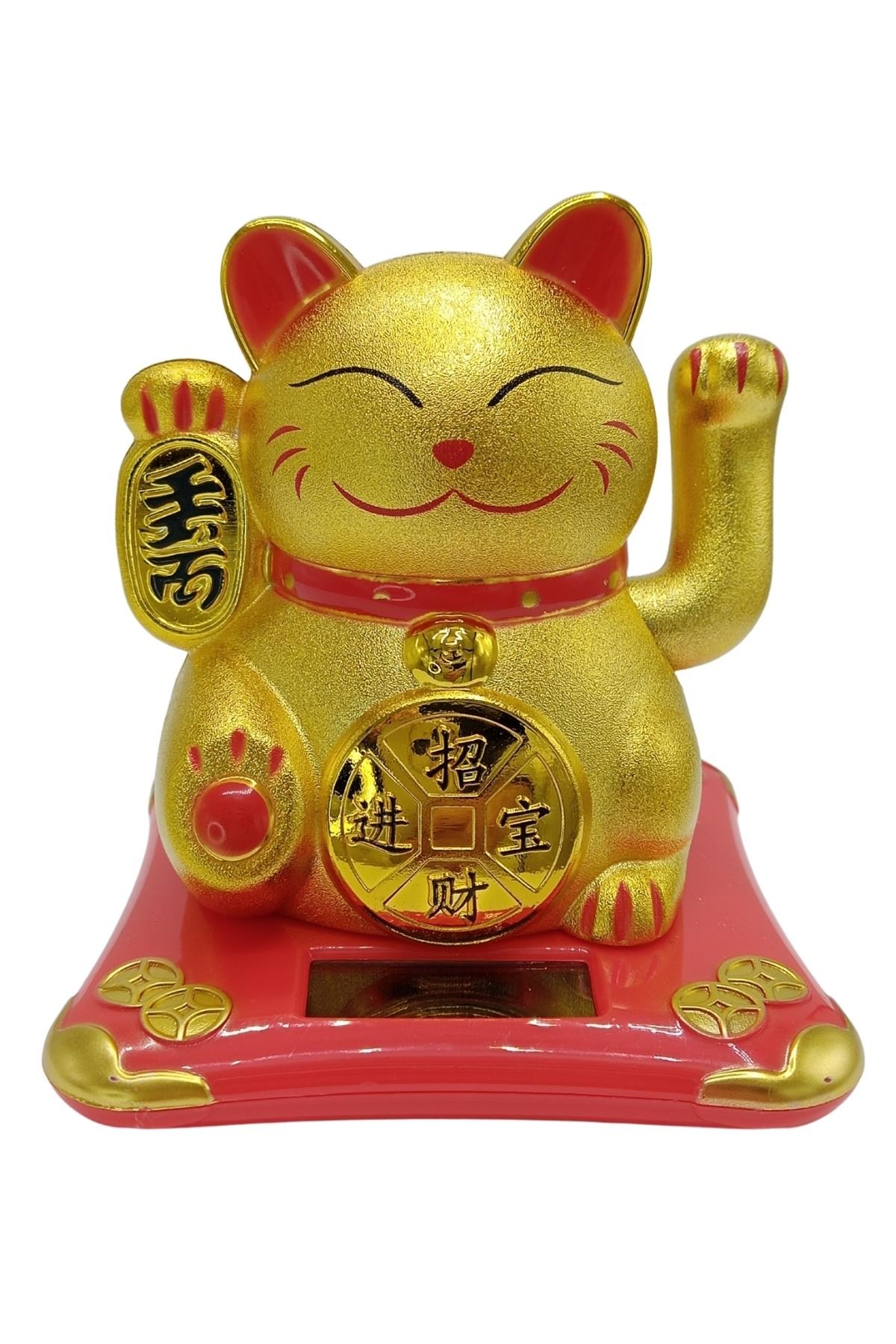 JaponyaDünyadan HediyelerDNY-HDYNEKO4524GLDKeskin Hediyelik Eşya Ve TekstilManeki Neko El Sallayan Şans Kedisi Gold Solar Güneş Enerjili 10x10cm NO5GLD