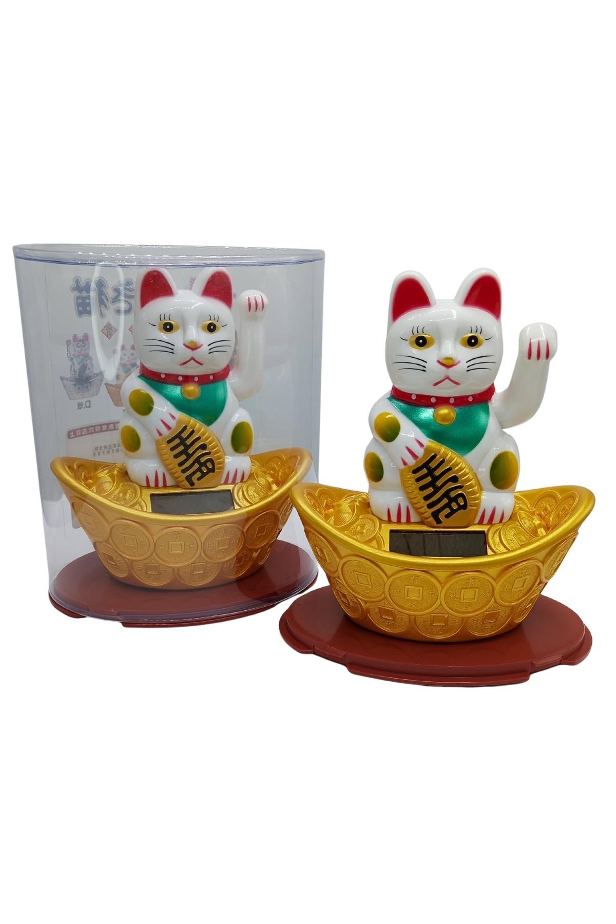 JaponyaDünyadan HediyelerDNY-HDYNEKO4522BYZKeskin Hediyelik Eşya Ve TekstilManeki Neko El Sallayan Şans Kedisi Beyaz Solar Güneş Enerjili 14x12cm NO3BYZ