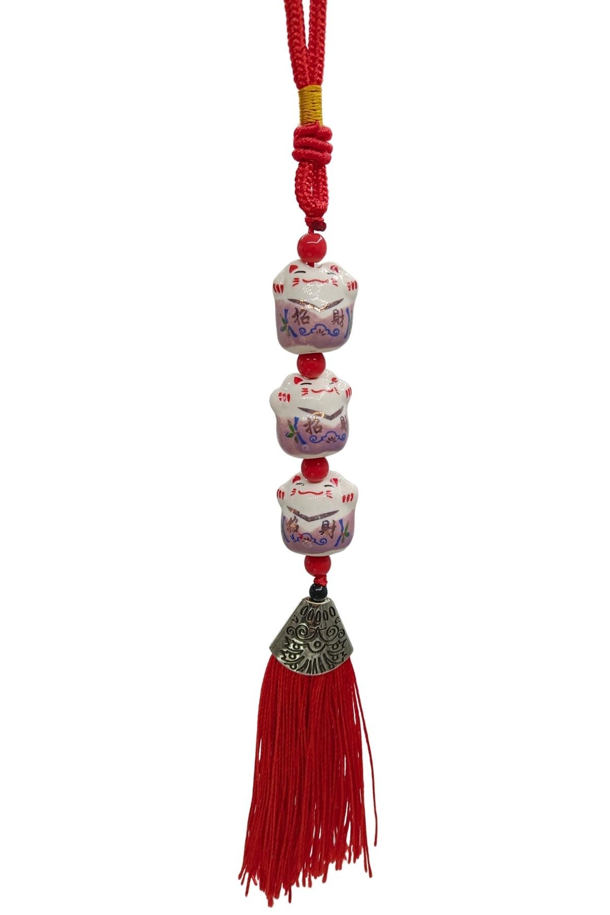JaponyaDünyadan HediyelerDNY-HDYZMRTNK605RMKeskin Hediyelik Eşya Ve TekstilÜçlü Mor Maneki Neko Şans Kedisi Araba Süsü No.5MR