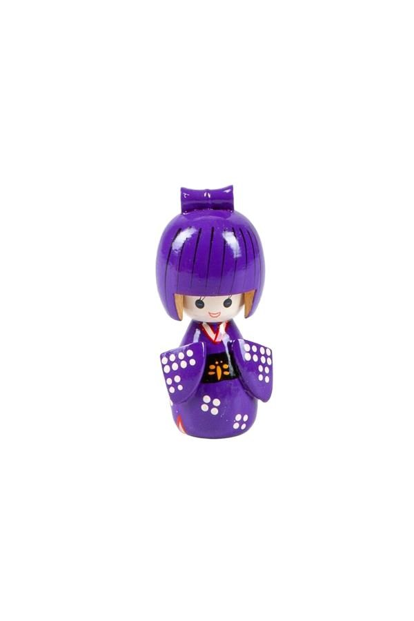JaponyaDünyadan HediyelerJPN-GSHMOR-04Keskin Hediyelik Eşya Ve TekstilAhşap Japon Geyşa Kokeshi Bebek Biblo Mor