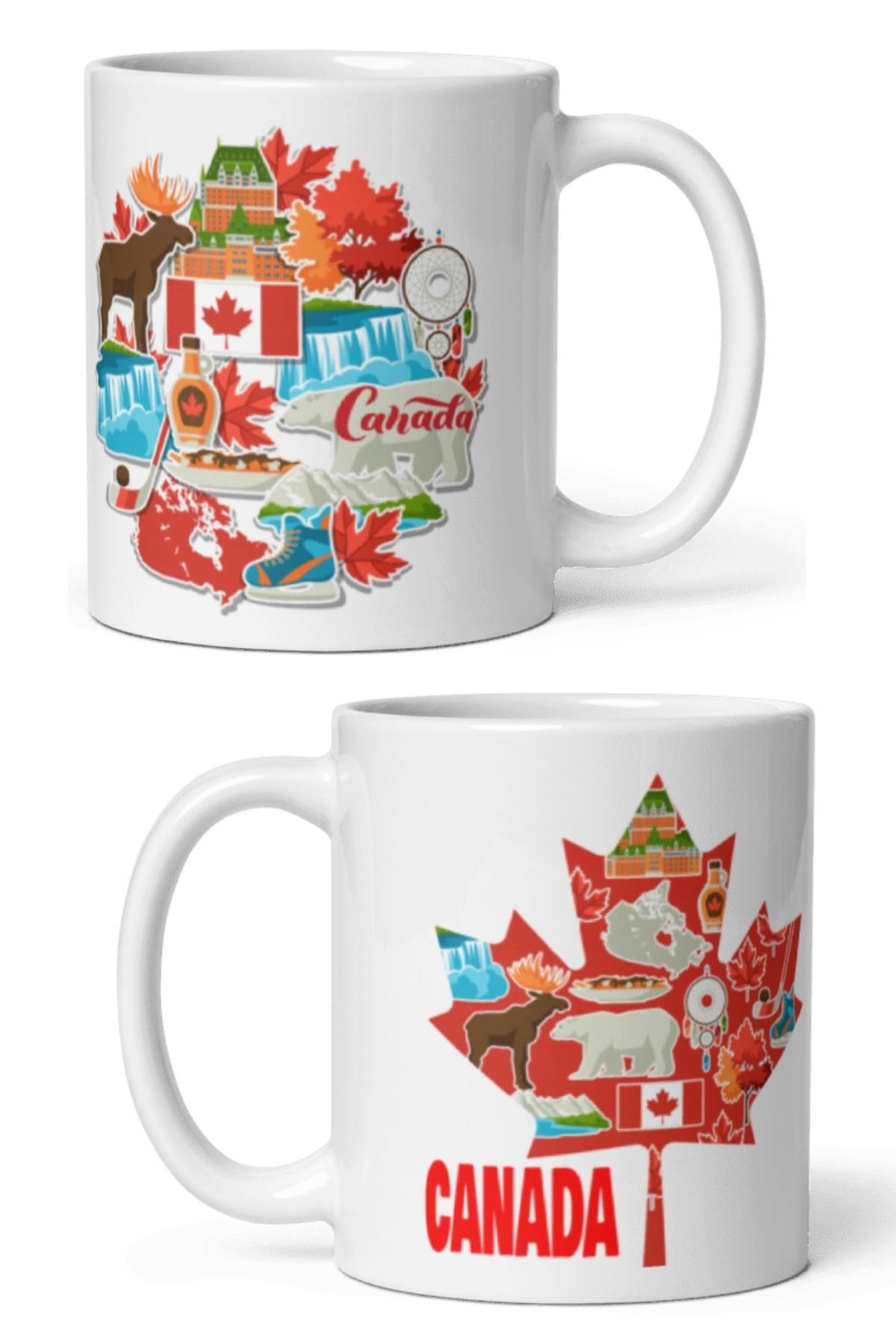 KanadaDünyadan HediyelerDNY-HDMUGB32Keskin Hediyelik Eşya Ve TekstilKanada Kupa Bardak 2 Adet Seyahat Hatıra Canada Mug
