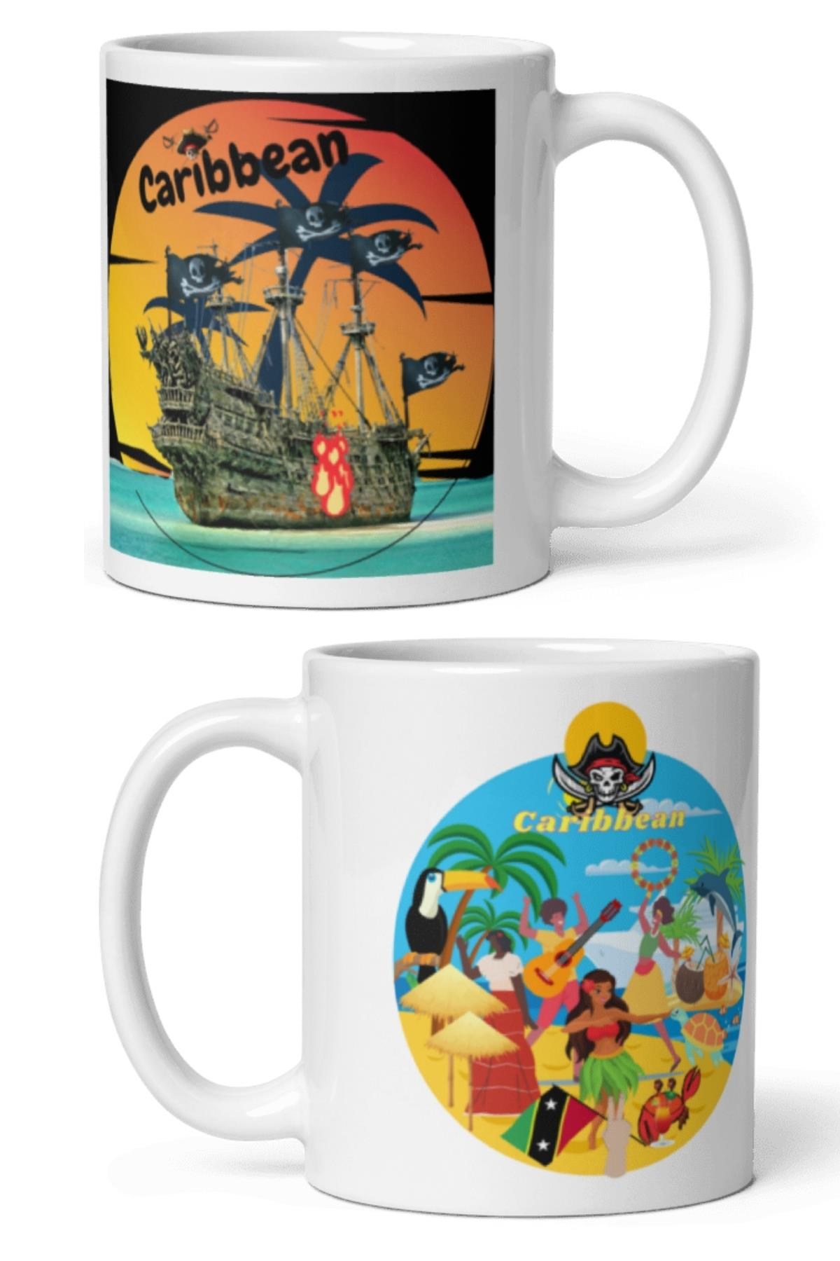 KarayiplerDünyadan HediyelerDNY-HDMUGB33Keskin Hediyelik Eşya Ve TekstilKarayipler Kupa Bardak 2 Adet Seyahat Hatıra Caribbean Mug