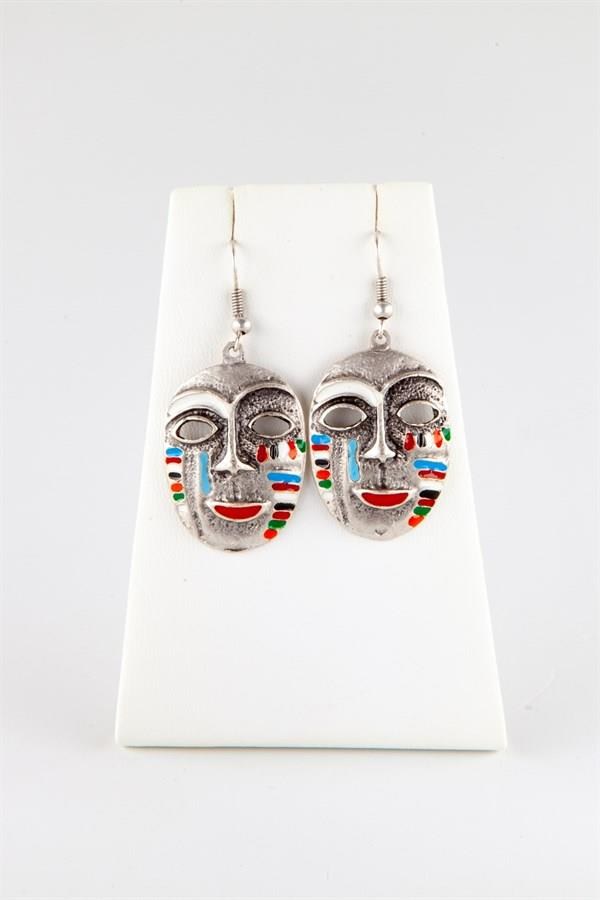 KenyaDünyadan HediyelerKPAFRKMSKGMŞ-74Keskin Hediyelik Eşya Ve TekstilAfrika Etnik Mask Küpe Gümüş Renk