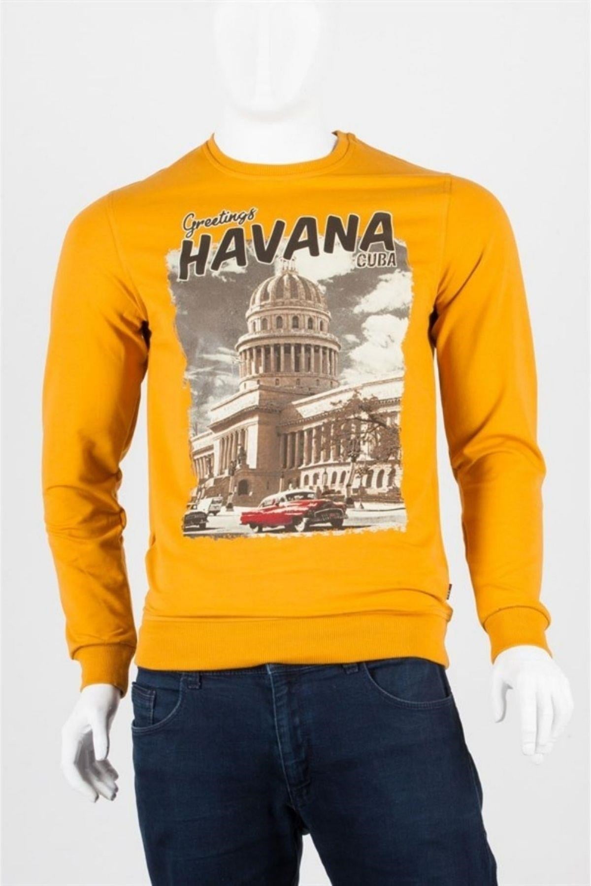 KübaDünyadan HediyelerDNY-HD100015Keskin Hediyelik Eşya Ve TekstilHavana Unisex Pamuklu Slim Fit Sweatshirt Small