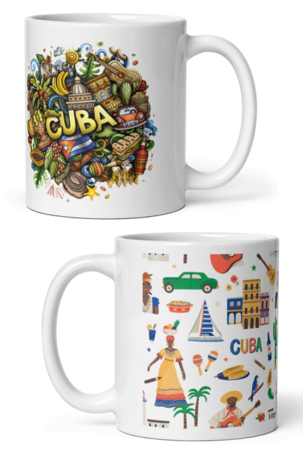 KübaDünyadan HediyelerDNY-HDMUGB34Keskin Hediyelik Eşya Ve TekstilKüba Kupa Bardak 2 Adet Seyahat Hatıra Cuba Mug