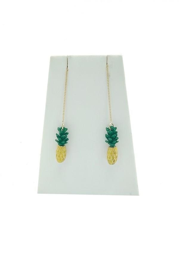 KübaDünyadan HediyelerKPKBANNS-364Keskin Hediyelik Eşya Ve TekstilRenkli Metal Ananas Zincir Küpe