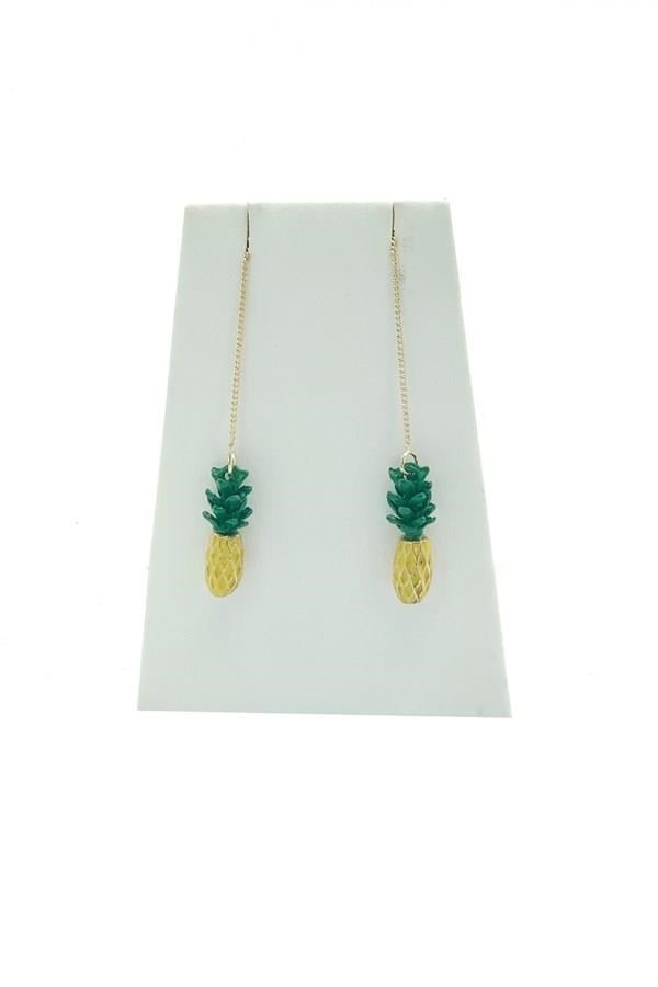 KübaDünyadan HediyelerKPKBANNS-364Keskin Hediyelik Eşya Ve TekstilRenkli Metal Ananas Zincir Küpe