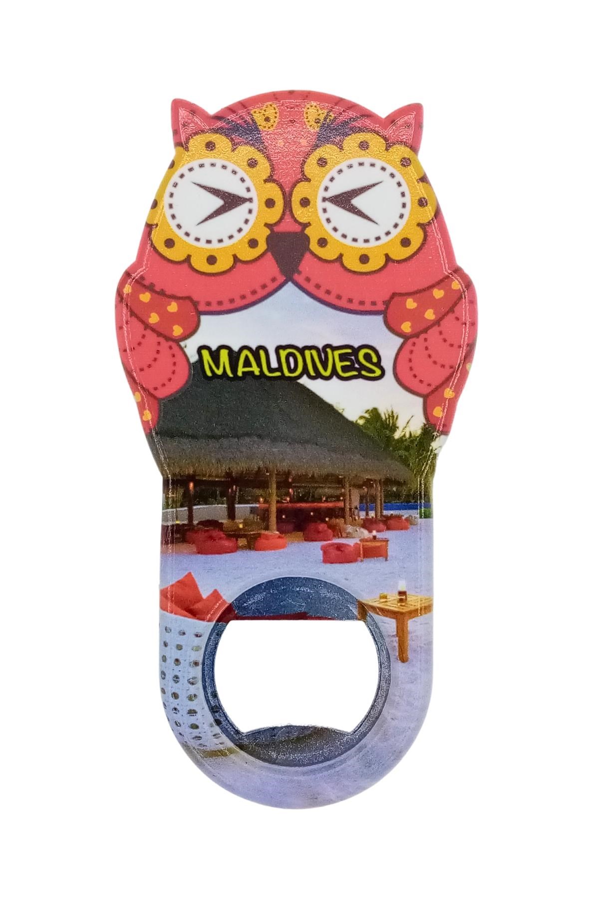 MaldivlerDünyadan HediyelerDNY-HD101067Keskin Hediyelik Eşya Ve TekstilMaldivler Temalı Baykuş Magnet Kapak Açacak