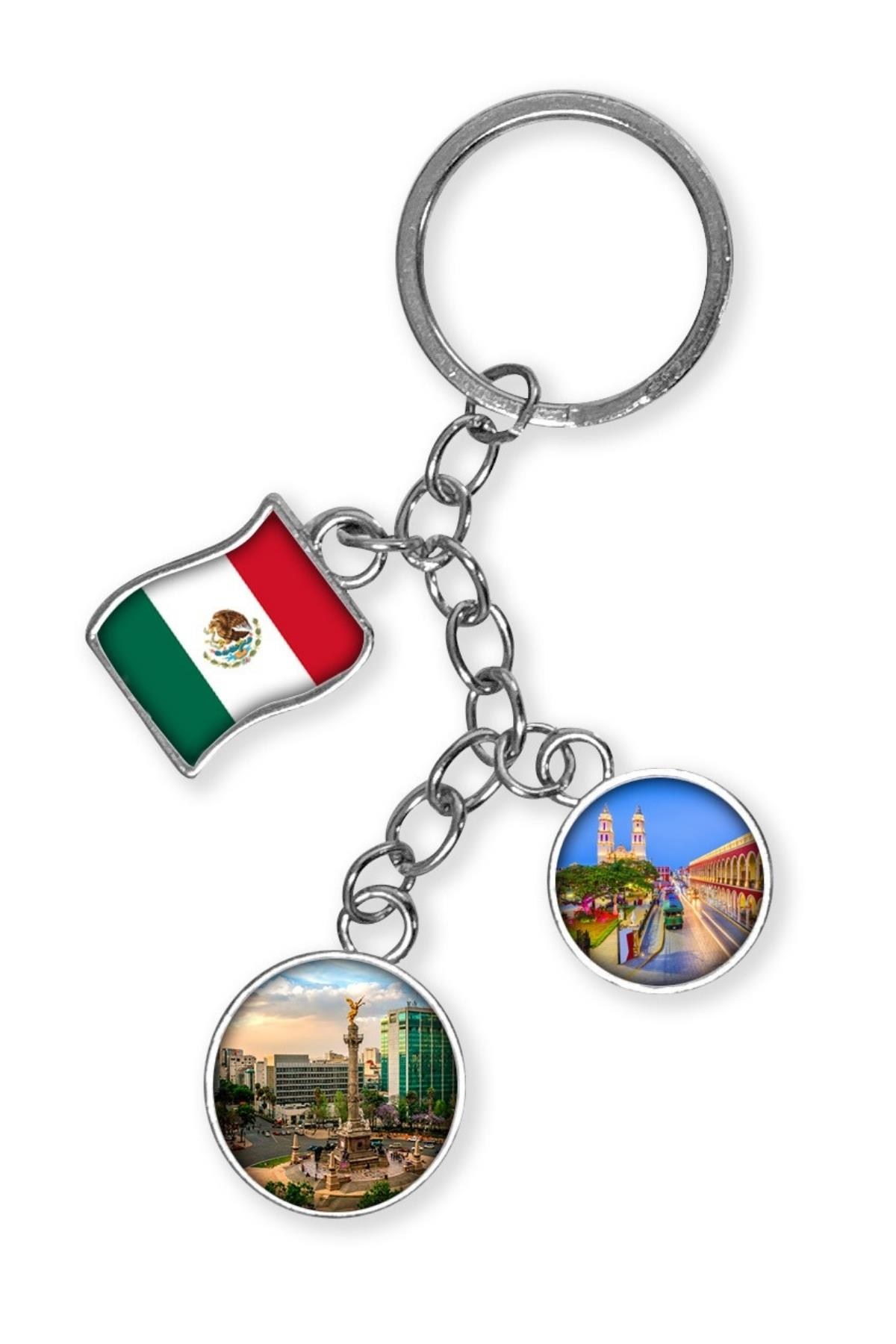 MeksikaDünyadan HediyelerDNY-HDYKREPOK35Keskin Hediyelik Eşya Ve TekstilMeksika Üçlü Epoksi Metal Çift Taraflı Damla Anahtarlık Mexico