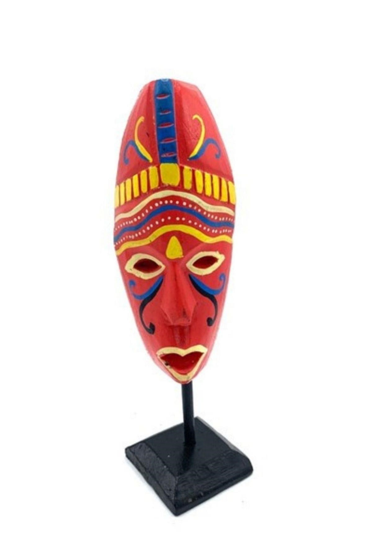 NijeryaDünyadan HediyelerMSK-001Keskin Hediyelik Eşya Ve TekstilStantlı Kırmızı Mask Totem El Yapımı 30 cm