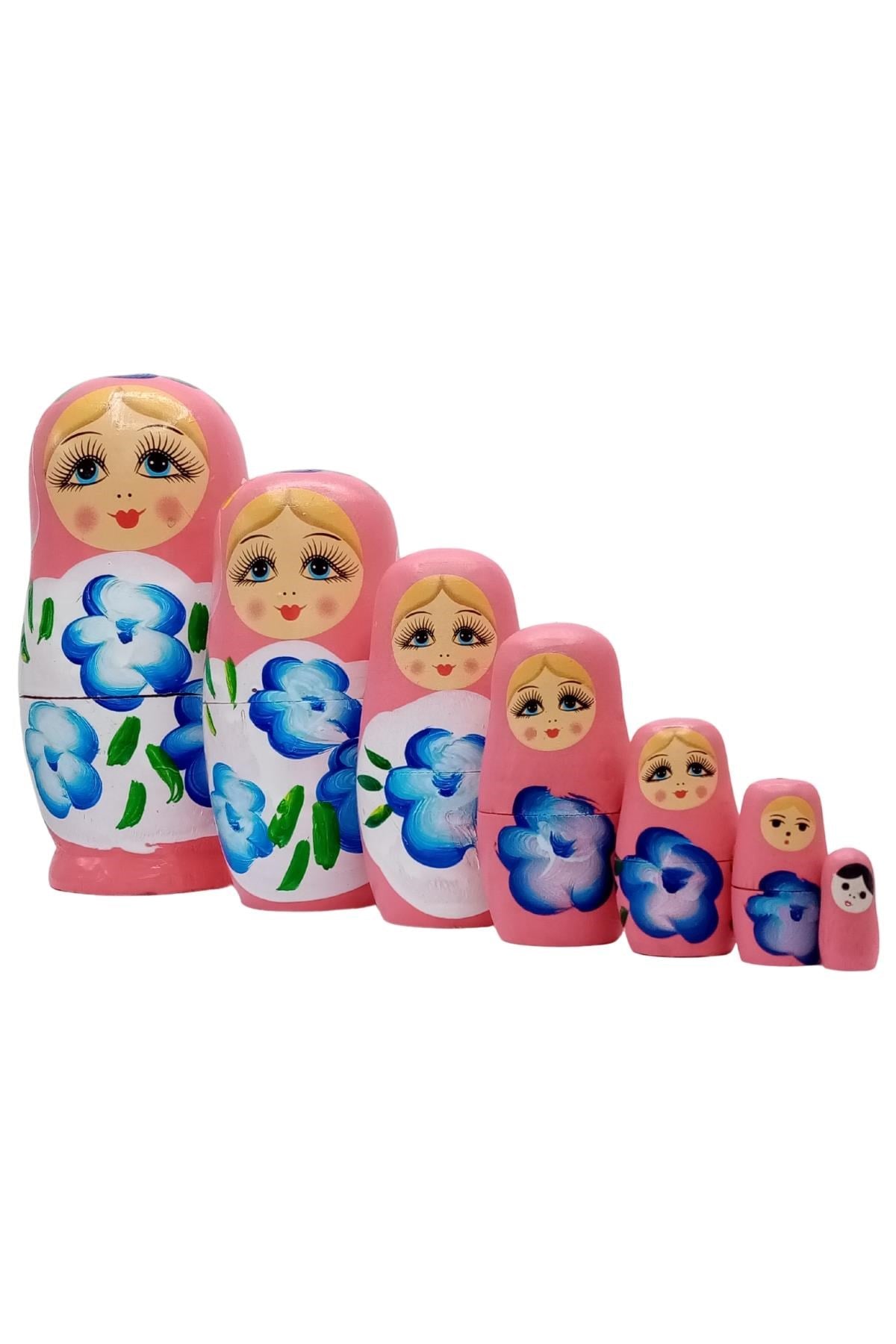 RusyaDünyadan HediyelerDNY-4ALY877Keskin Hediyelik Eşya Ve TekstilAhşap Matruşka Bebek Yedili Set Pembe