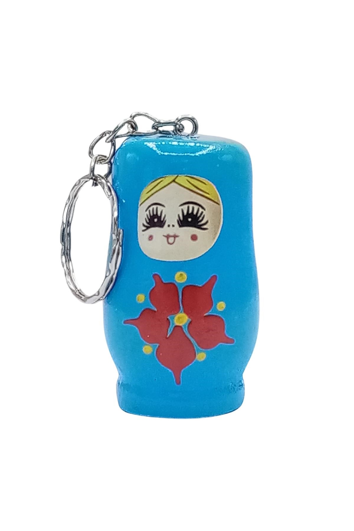 RusyaDünyadan HediyelerDNY-HDYOZGMV5Keskin Hediyelik Eşya Ve TekstilAhşap Matruşka Bebek Anahtarlık Mavi 5cm Büyük Boy