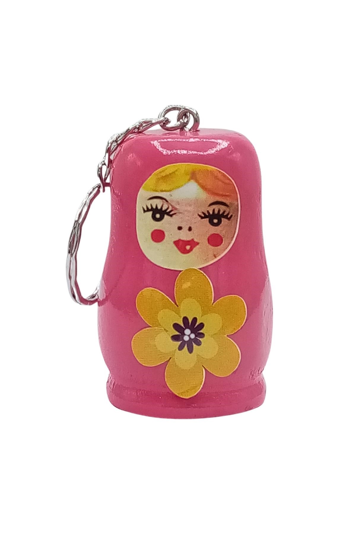 RusyaDünyadan HediyelerDNY-HDYOZGPM5Keskin Hediyelik Eşya Ve TekstilAhşap Matruşka Bebek Anahtarlık Pembe 5cm Büyük Boy