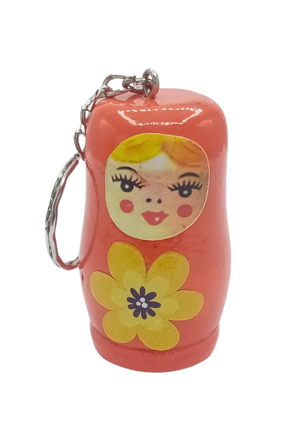 RusyaDünyadan HediyelerDNY-HDYOZGTR5Keskin Hediyelik Eşya Ve TekstilAhşap Matruşka Bebek Anahtarlık Turuncu 5cm Büyük Boy