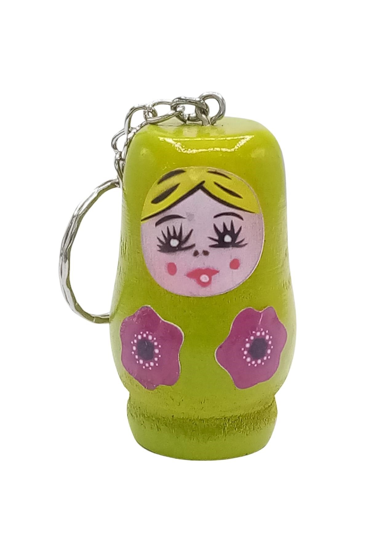RusyaDünyadan HediyelerDNY-HDYOZGYS5Keskin Hediyelik Eşya Ve TekstilAhşap Matruşka Bebek Anahtarlık Yeşil 5cm Büyük Boy