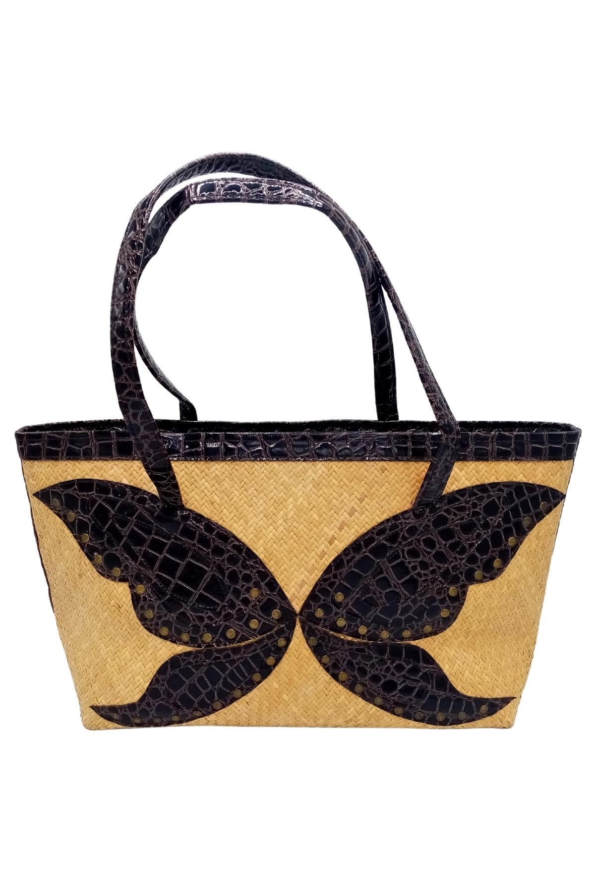 SeyşellerDünyadan HediyelerDNY-HD100668Keskin Hediyelik Eşya Ve TekstilHasır Örgü Deri Süslemeli El Omuz Çantası No.13