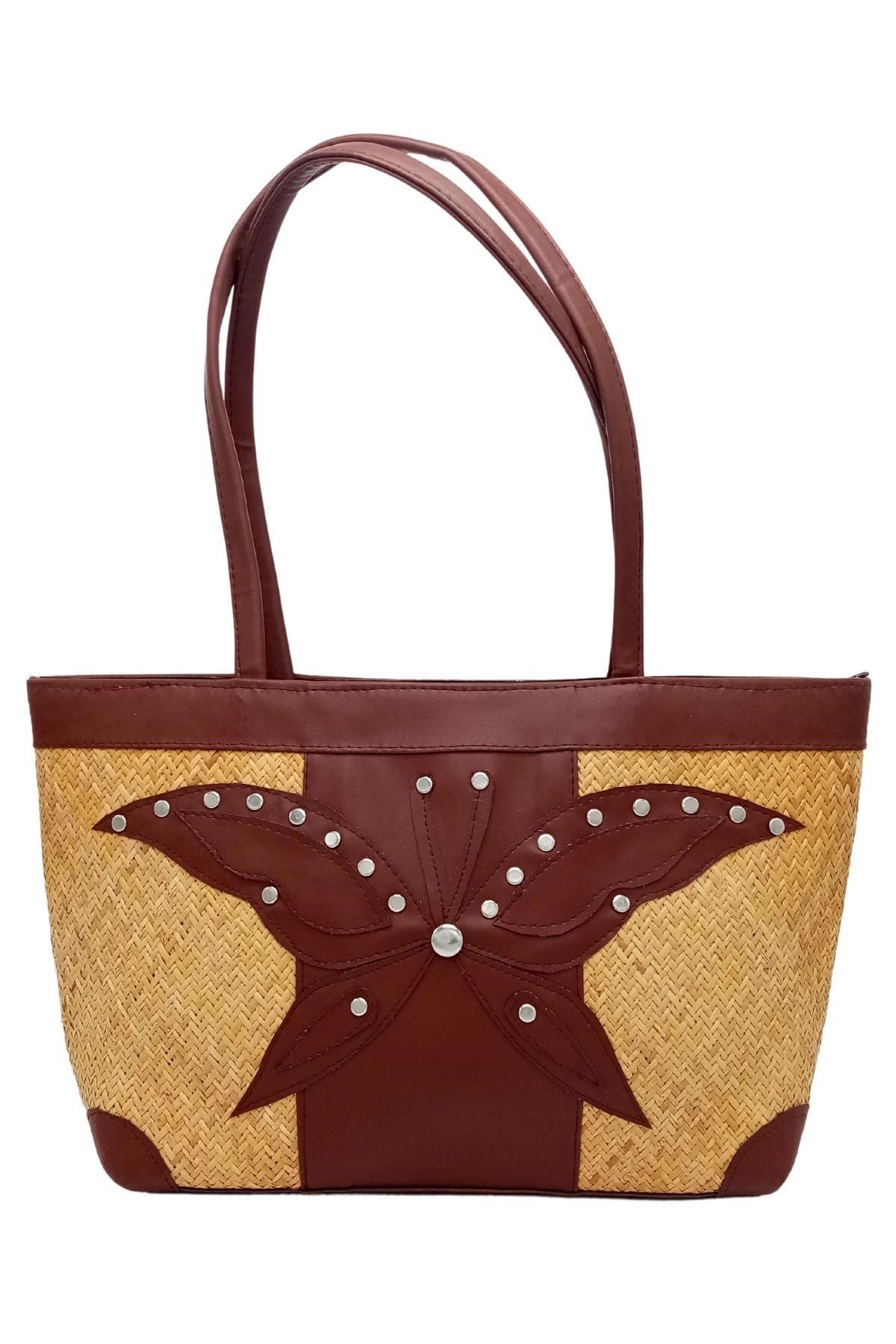 SeyşellerDünyadan HediyelerDNY-HD100672Keskin Hediyelik Eşya Ve TekstilHasır Örgü Deri Süslemeli El Omuz Çantası No.17