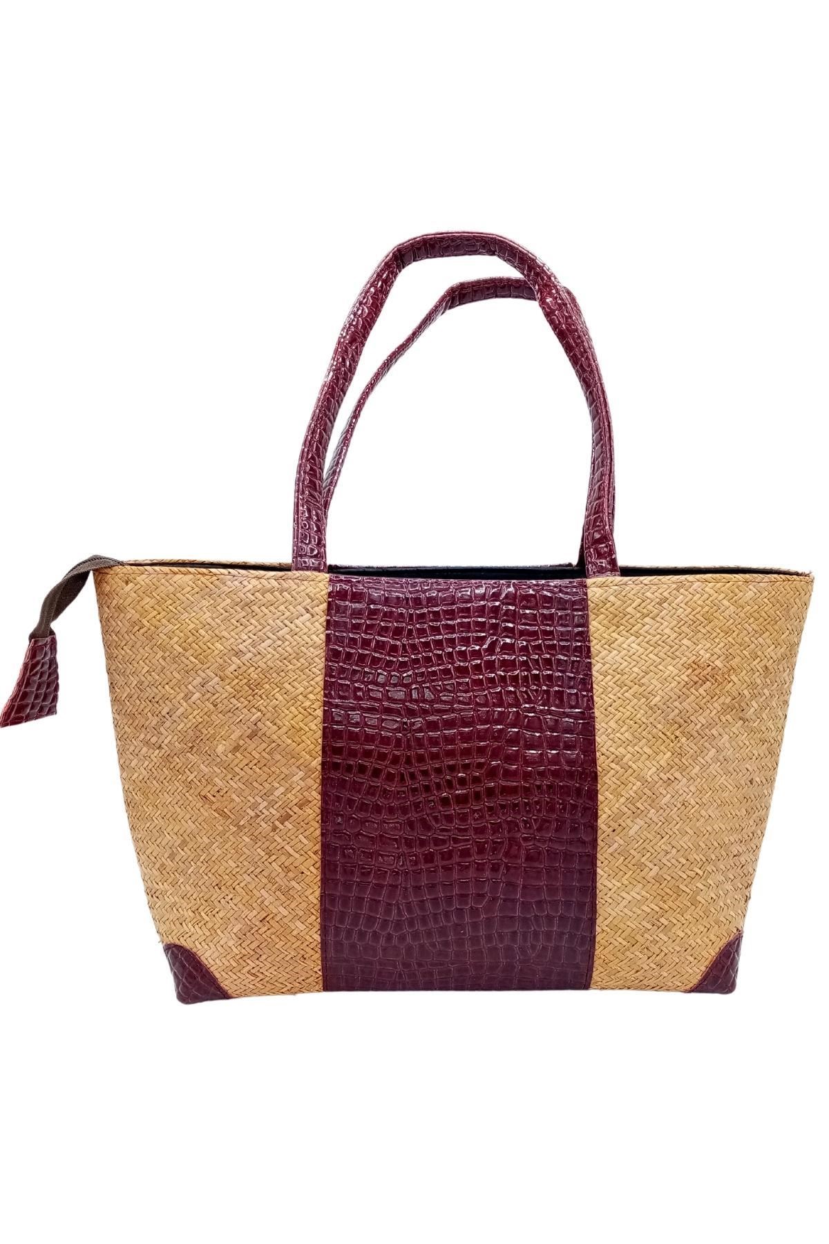 SeyşellerDünyadan HediyelerDNY-HD100840Keskin Hediyelik Eşya Ve TekstilHasır Örgü Deri Süslemeli El Omuz Çantası No.22