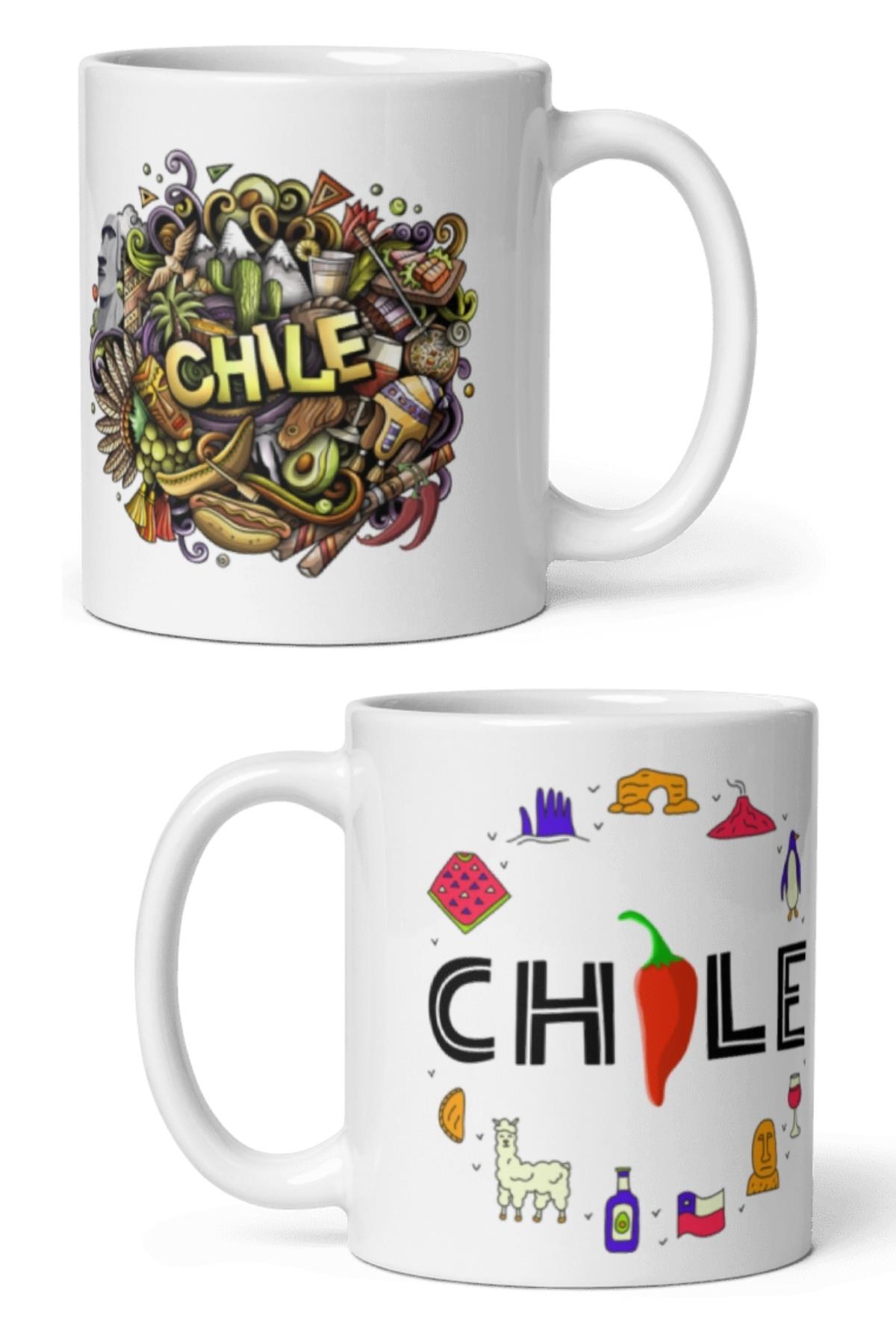 ŞiliDünyadan HediyelerDNY-HDMUGB36Keskin Hediyelik Eşya Ve TekstilŞili Kupa Bardak 2 Adet Seyahat Hatıra Chile Mug