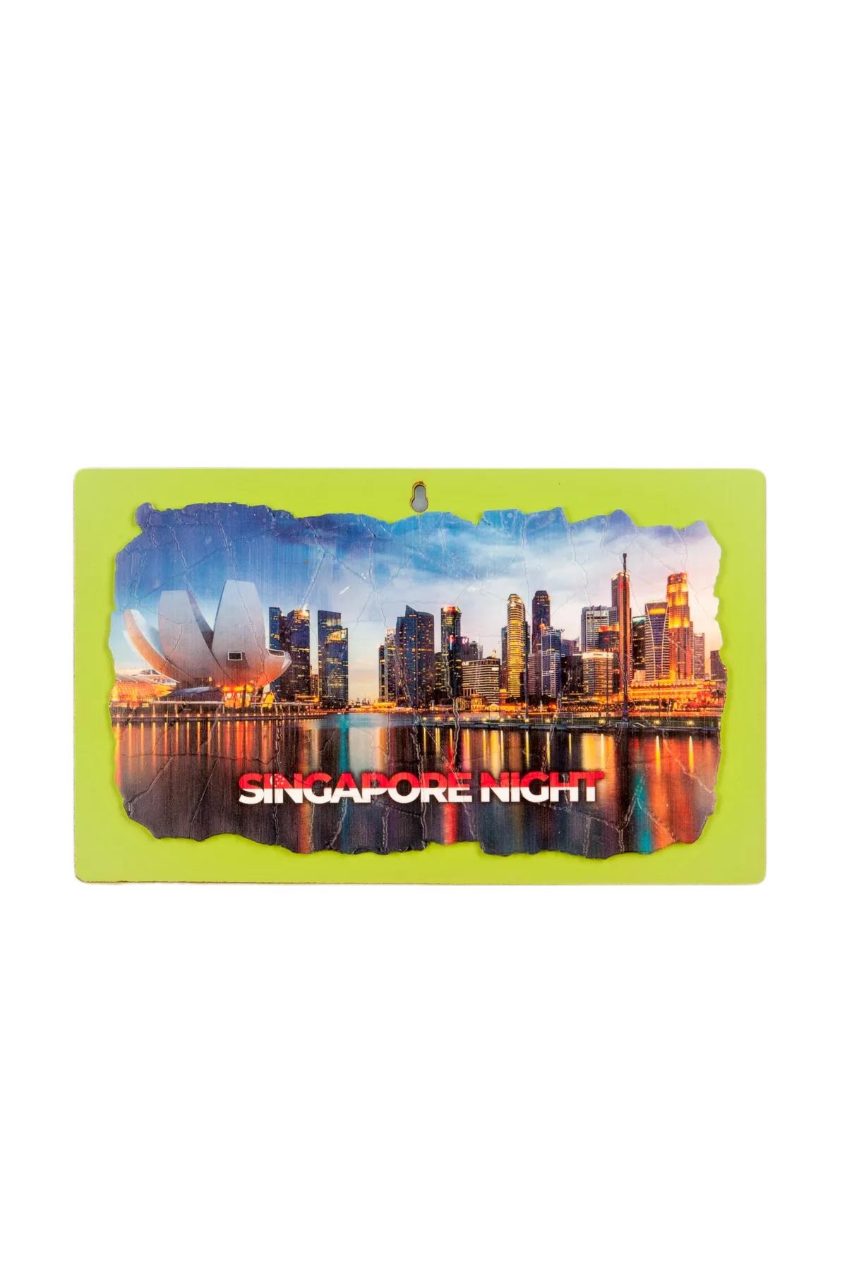 SingapurDünyadan HediyelerDNY-HD100160Keskin Hediyelik Eşya Ve TekstilSingapur Gece Temalı Ahşap Fresco Tablo No.1