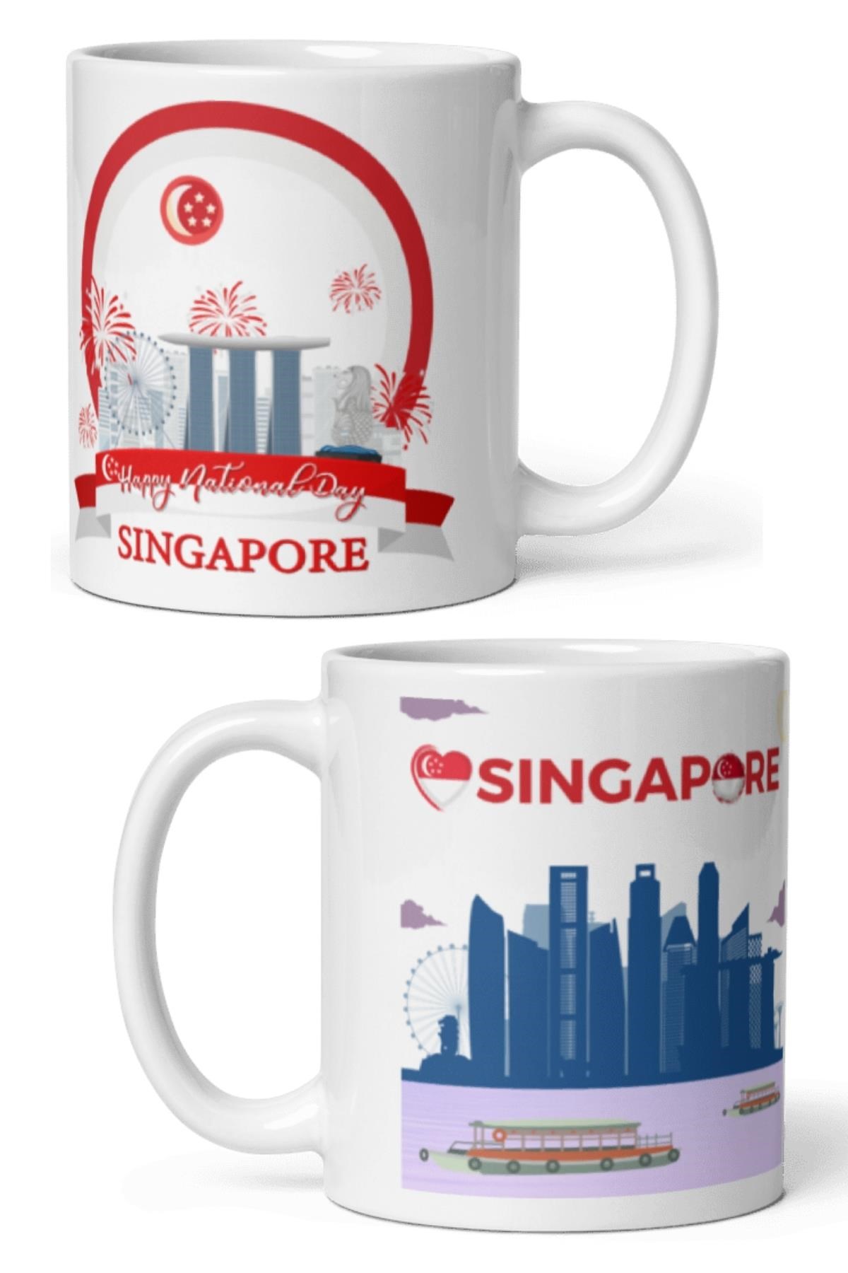 SingapurDünyadan HediyelerDNY-HDMUGB25Keskin Hediyelik Eşya Ve TekstilSingapur Kupa Bardak 2 Adet Seyahat Hatıra Singapore Mug