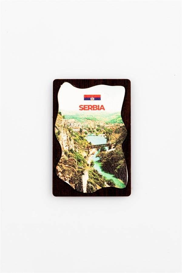 SırbistanDünyadan HediyelerKRTSOVLMGNT-681Keskin Hediyelik Eşya Ve TekstilSırbistan Temalı Deri Magnet Ahşap Tabaka