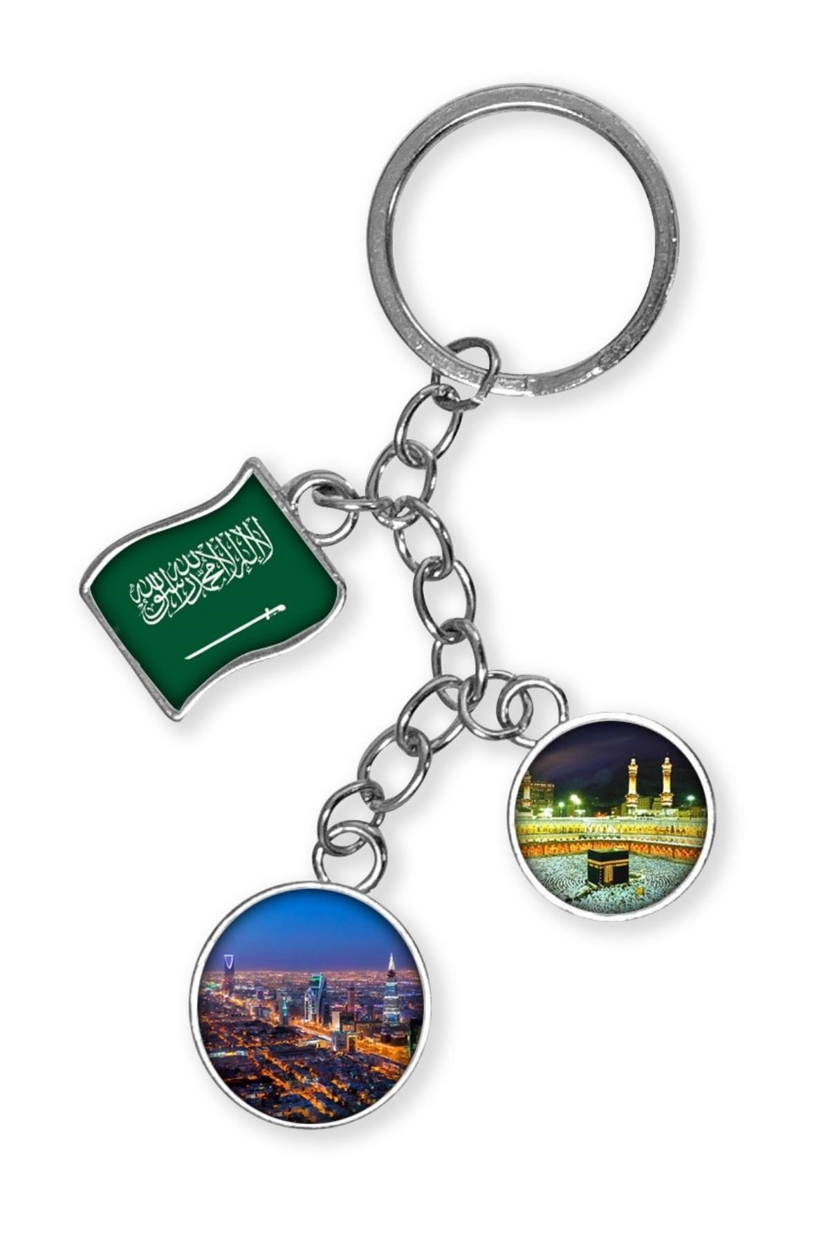 Suudi ArabistanDünyadan HediyelerDNY-HDYKREPOK46Keskin Hediyelik Eşya Ve TekstilSuudi Arabistan Üçlü Epoksi Metal Çift Taraflı Damla Anahtarlık Saudi Arabia