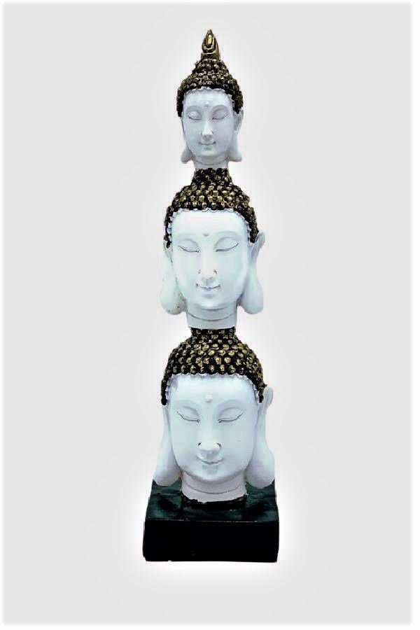 TaylandDünyadan HediyelerBHN10555Keskin Hediyelik Eşya Ve TekstilShakyamuni Amitabha Üçlü Buda Kafası Biblo 30cm