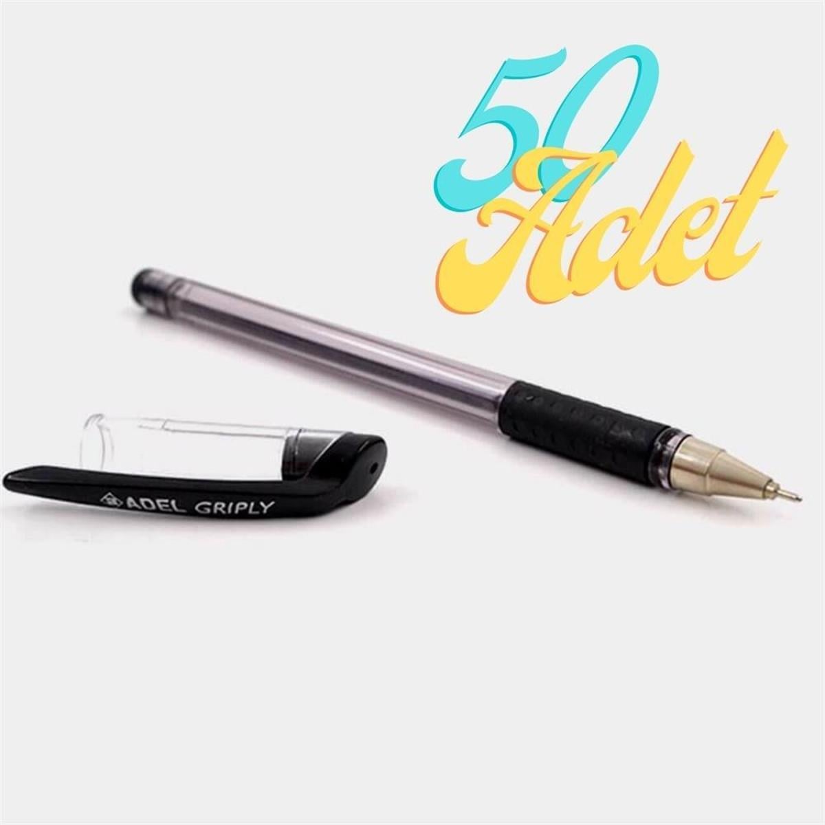 TürkiyeAdelDNY-HD100468Keskin Hediyelik Eşya Ve TekstilAdel Griply Tükenmez Kalem Siyah 0.7 mm İnce Uçlu 50 Adet