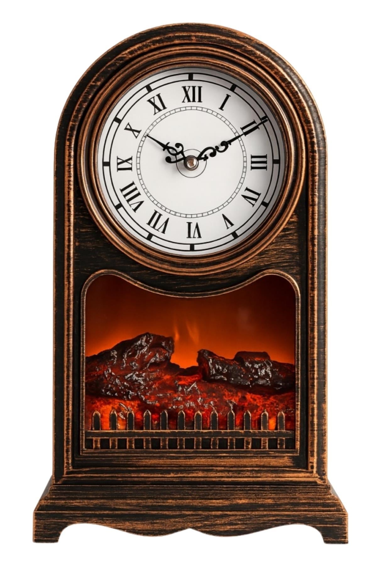 TürkiyeDünyadan HediyelerDNY-HD100898Keskin Hediyelik Eşya Ve TekstilDekoratif Şömine Saat Led Alevli Elektirkli Pilli Büyük 40cm