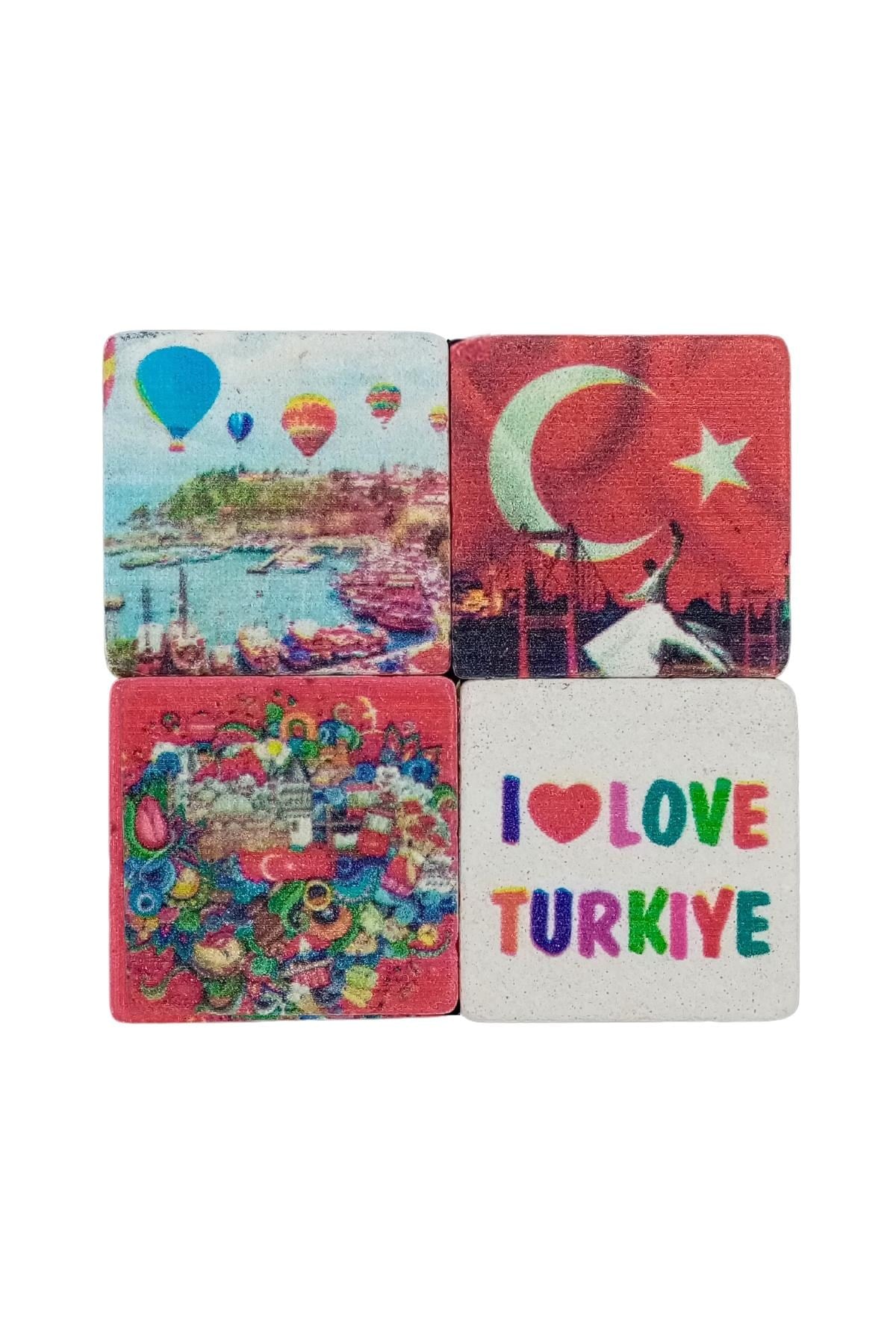 TürkiyeDünyadan HediyelerDNY-HD101366Keskin Hediyelik Eşya Ve TekstilTürkiye Temalı Dörtlü Taş Magnet