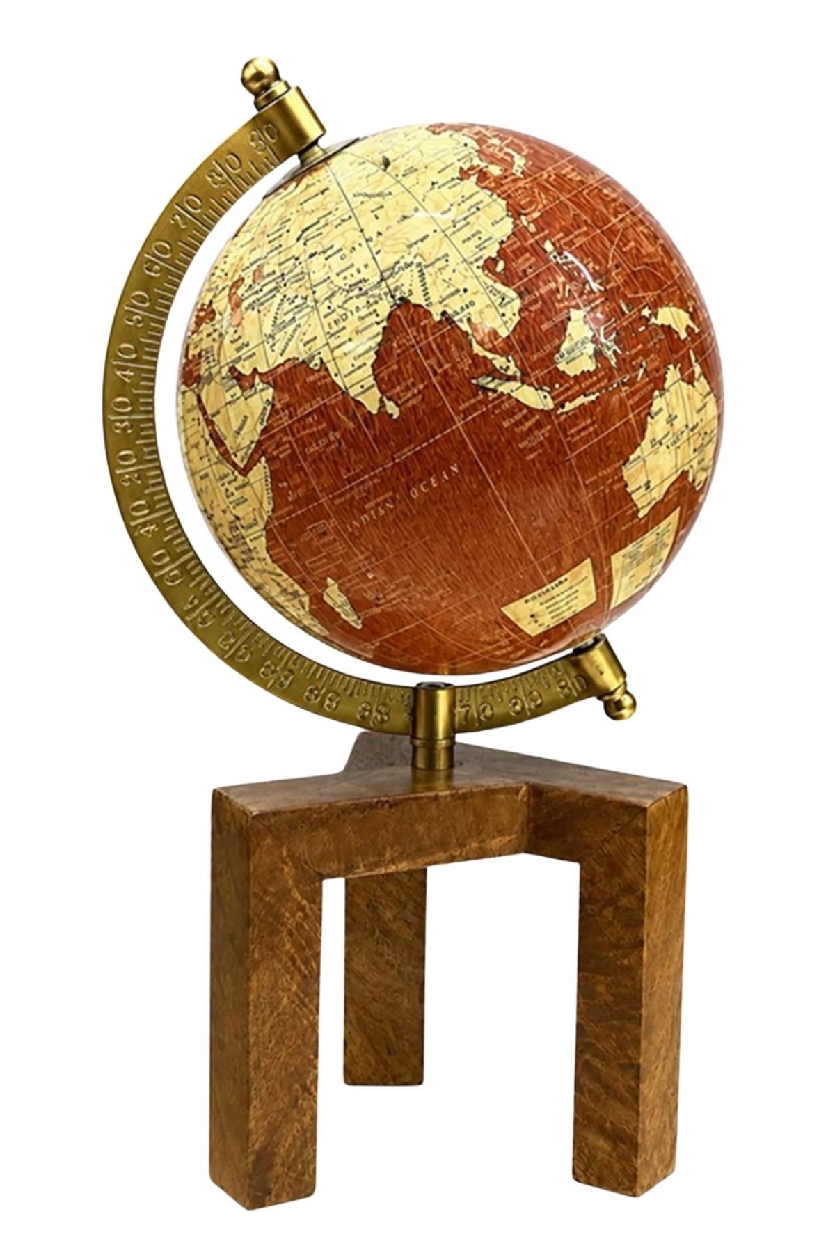 TürkiyeDünyadan HediyelerDNY-HDSL933-BRKeskin Hediyelik Eşya Ve TekstilDekoratif Dünya Küre 12x27 cm SL933-BR Turuncu