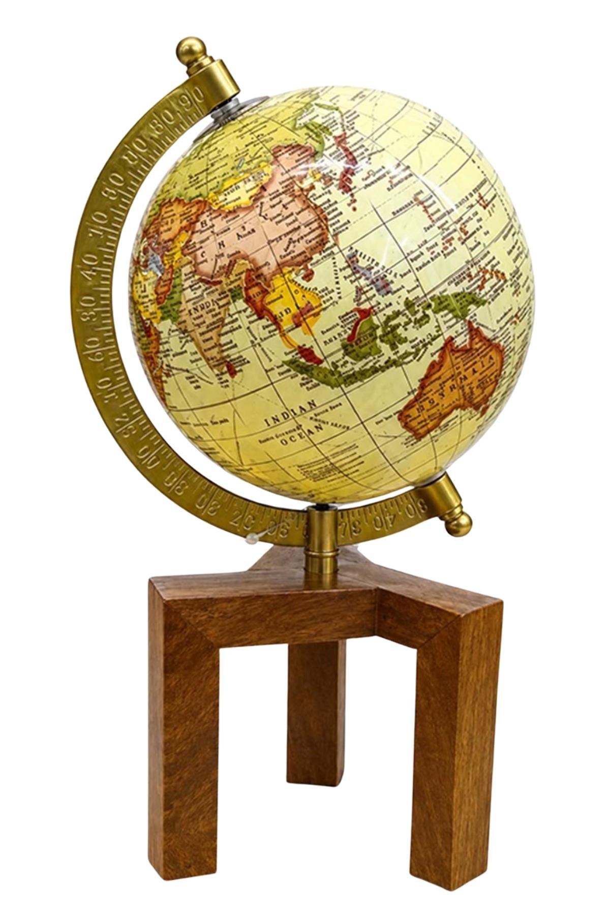 TürkiyeDünyadan HediyelerDNY-HDSL933-PKeskin Hediyelik Eşya Ve TekstilDekoratif Dünya Küre 12x27 cm SL933-P Sarı
