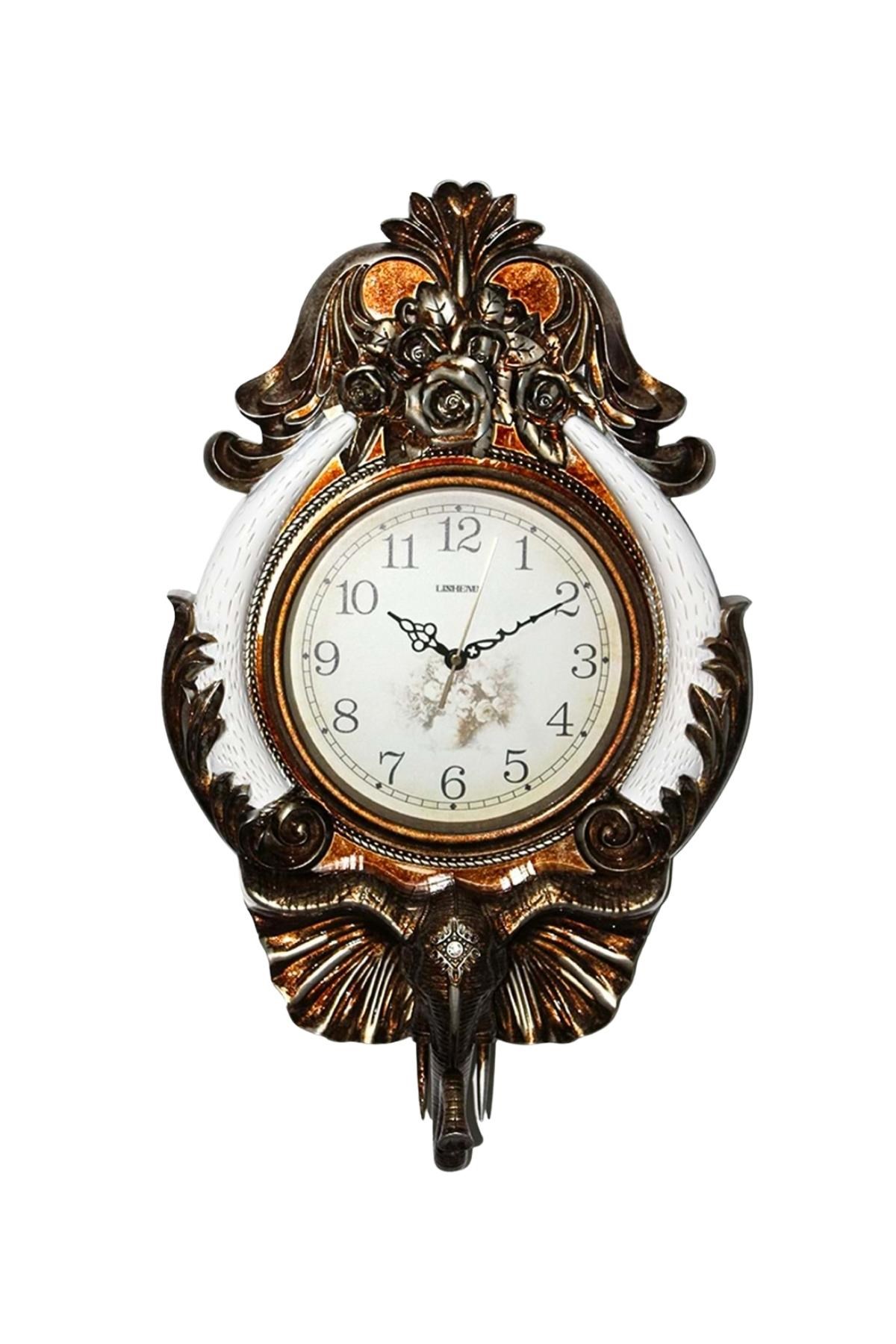 TürkiyeDünyadan HediyelerDNY-HDYALK1671Keskin Hediyelik Eşya Ve TekstilDuvar Saati Fil Temalı Büyük Polyester Saat Koy No.3 40 x 67 cm