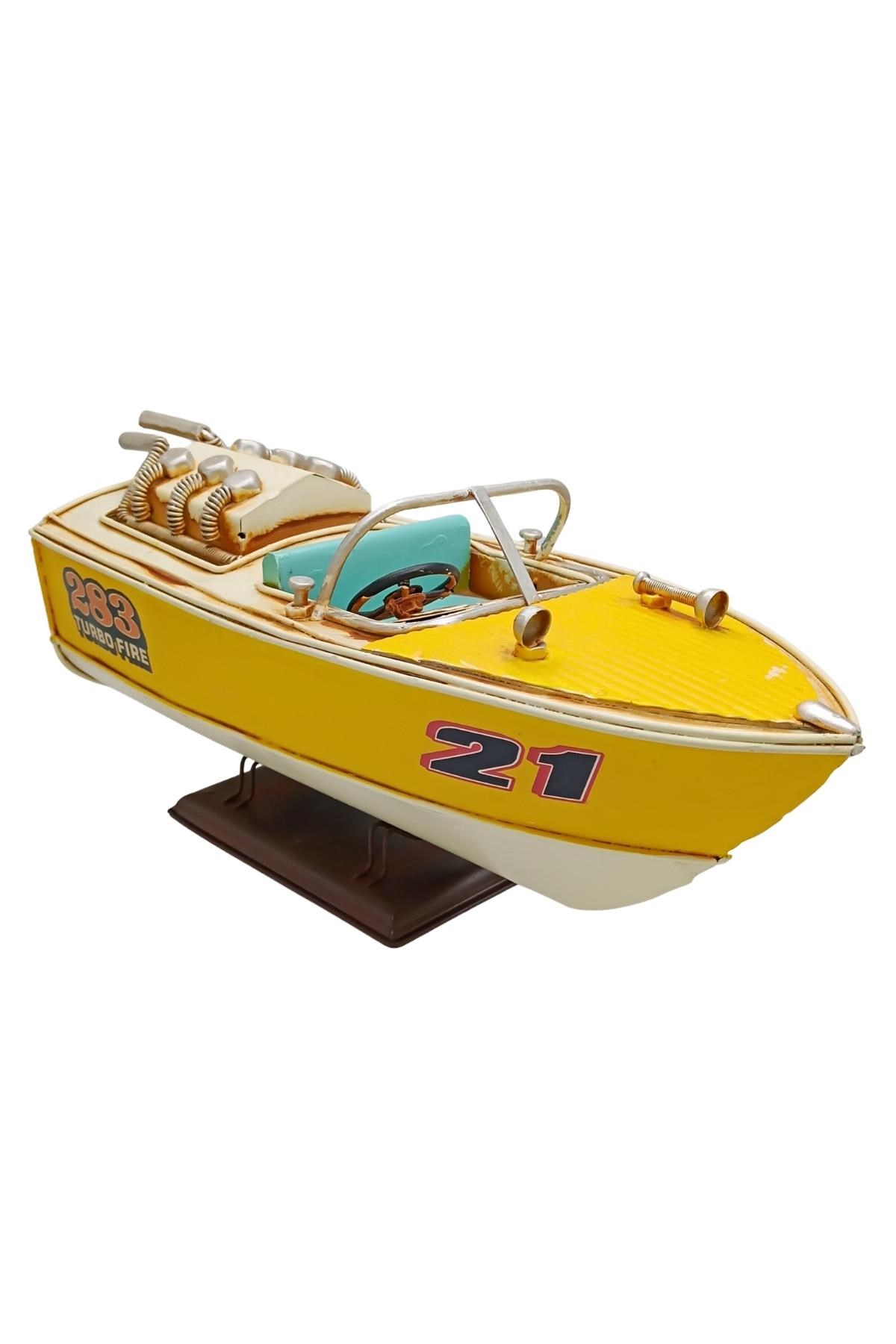 TürkiyeDünyadan HediyelerDNY-HDYC0945Keskin Hediyelik Eşya Ve TekstilDekoratif Metal Hız Botu Sürat Teknesi 32cm