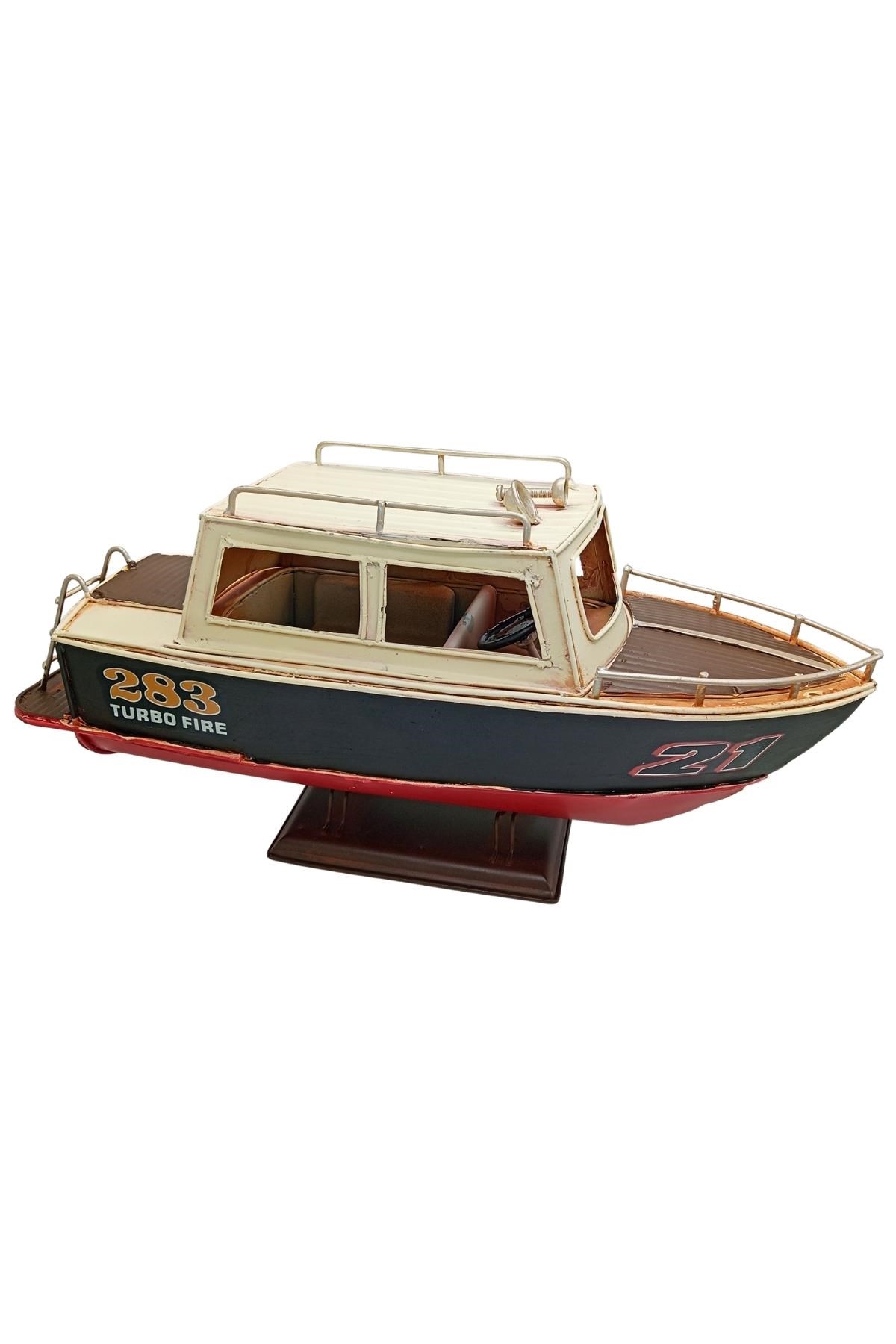 TürkiyeDünyadan HediyelerDNY-HDYC0946Keskin Hediyelik Eşya Ve TekstilDekoratif Metal Sürat Teknesi Hız Botu 34cm