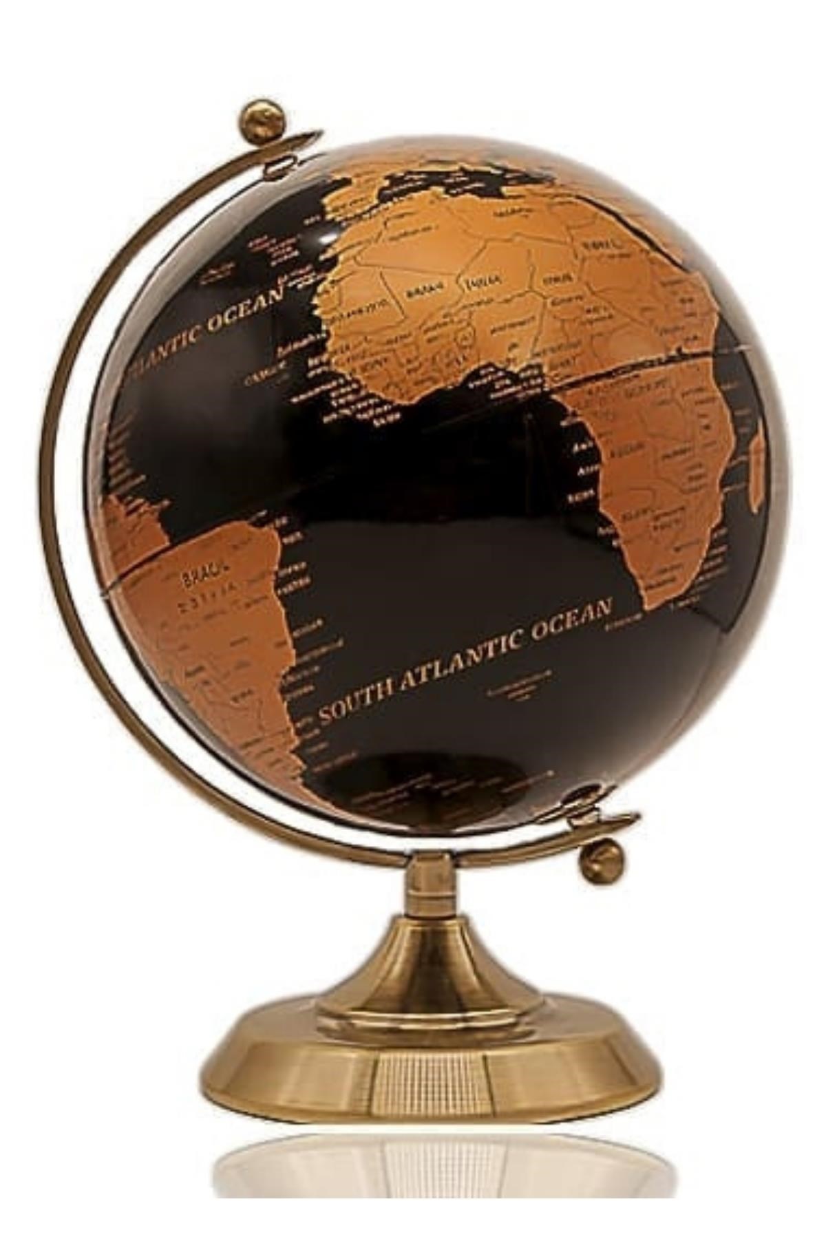 TürkiyeDünyadan HediyelerDNY-HDYC1734Keskin Hediyelik Eşya Ve TekstilGold Metal Kaideli Siyah Dünya Küresi 20 x 30 cm