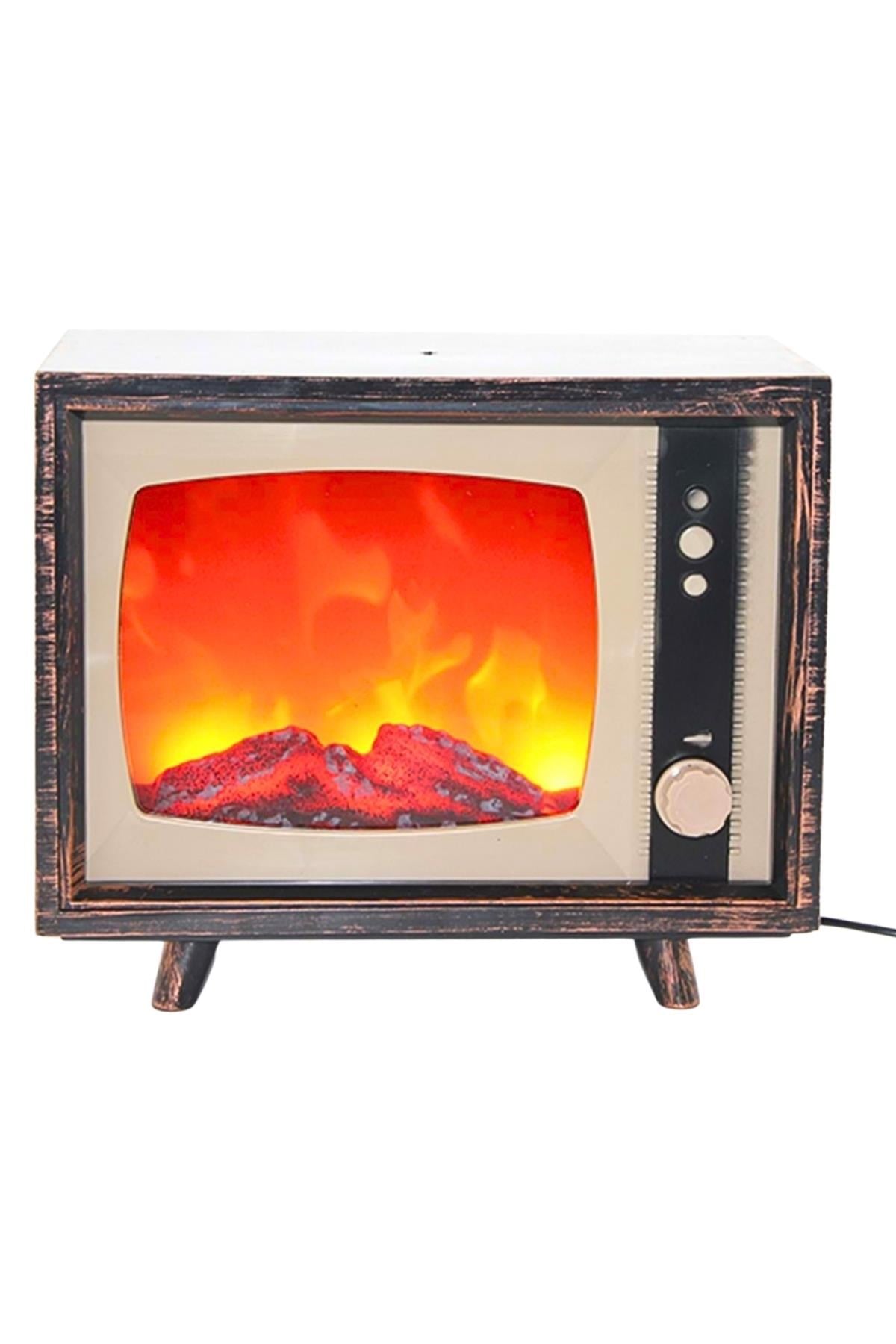 TürkiyeDünyadan HediyelerDNY-KSKAALK2511Keskin Hediyelik Eşya Ve TekstilDekoratif Tv Tasarımlı Ledli Şömine Lamba 18x22cm AAlk2511