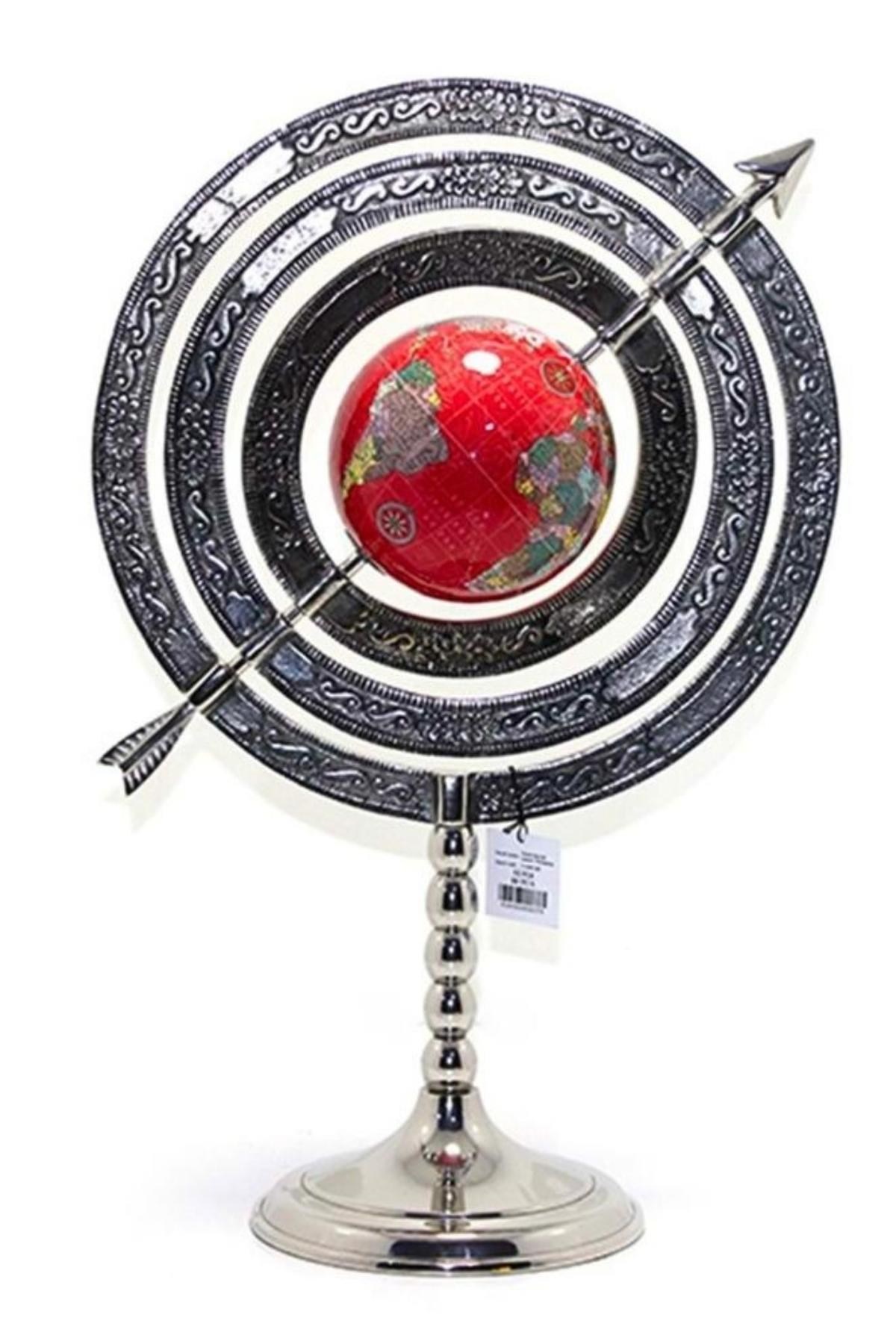 TürkiyeDünyadan HediyelerSL924KIRMIZIKeskin Hediyelik Eşya Ve TekstilAyaklı Dünya Küre Ev Ofis Masa Dekoru Döner Dünya Küre Kırmızı Modern Harita 35x50cm