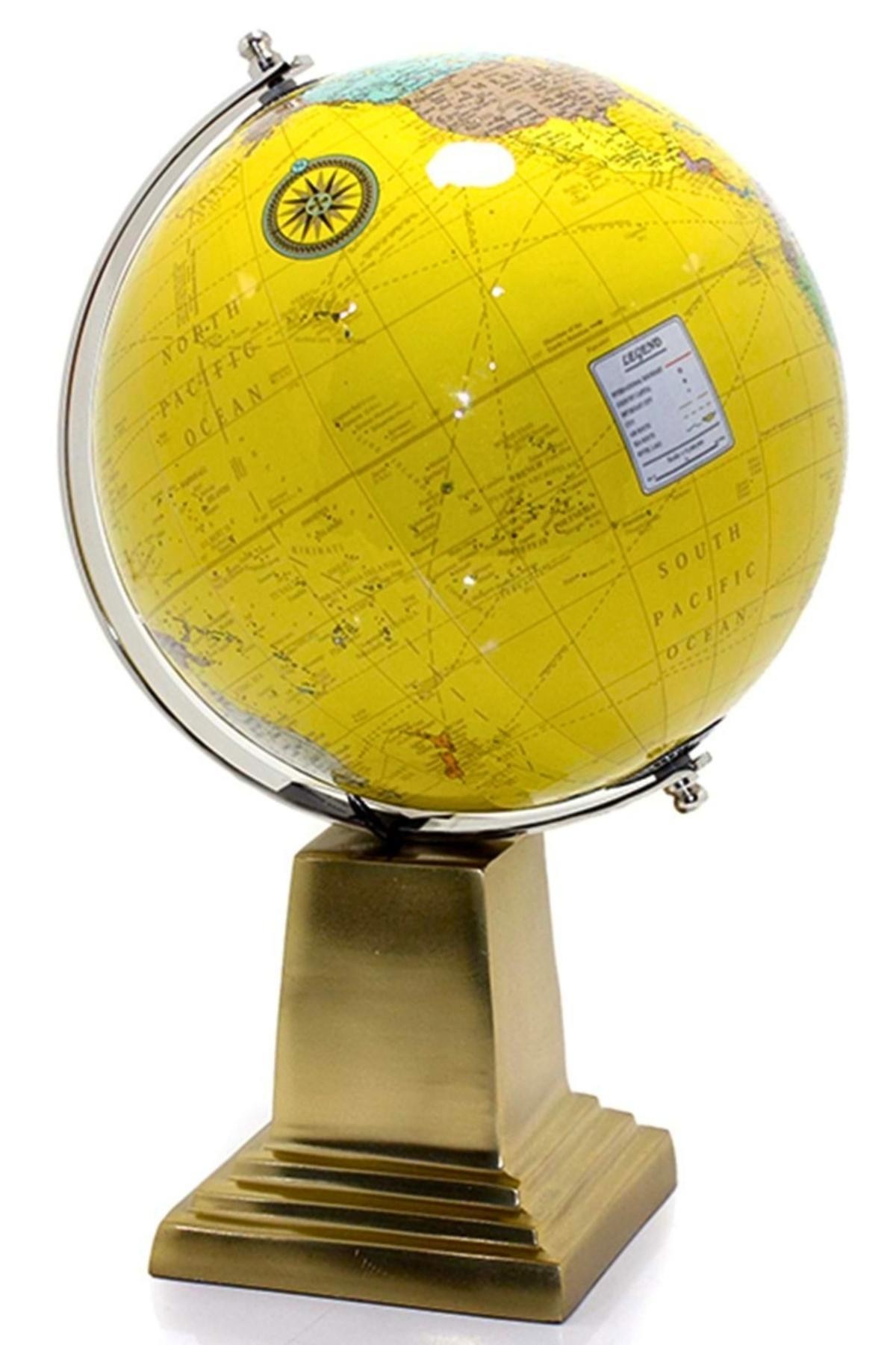 TürkiyeDünyadan HediyelerSL928SARIKeskin Hediyelik Eşya Ve TekstilAyaklı Dünya Küre Ev Ofis Masa Dekoru Döner Dünya Küre Modern Harita 22x33cm Sarı