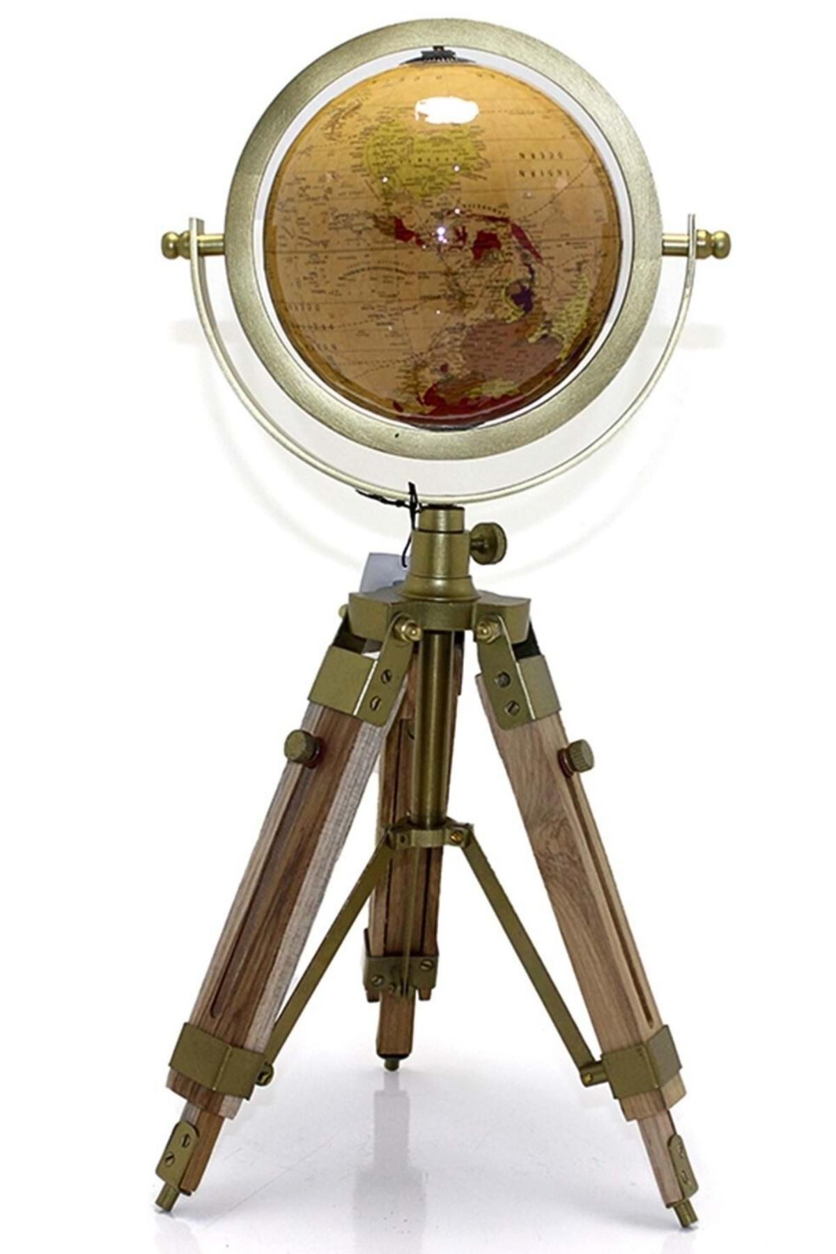TürkiyeDünyadan HediyelerSL988Keskin Hediyelik Eşya Ve TekstilAhşap Tripod Standlı Dünya Küre Zemin Dekoru Döner Dünya Küre Modern Harita Atlas 51cm