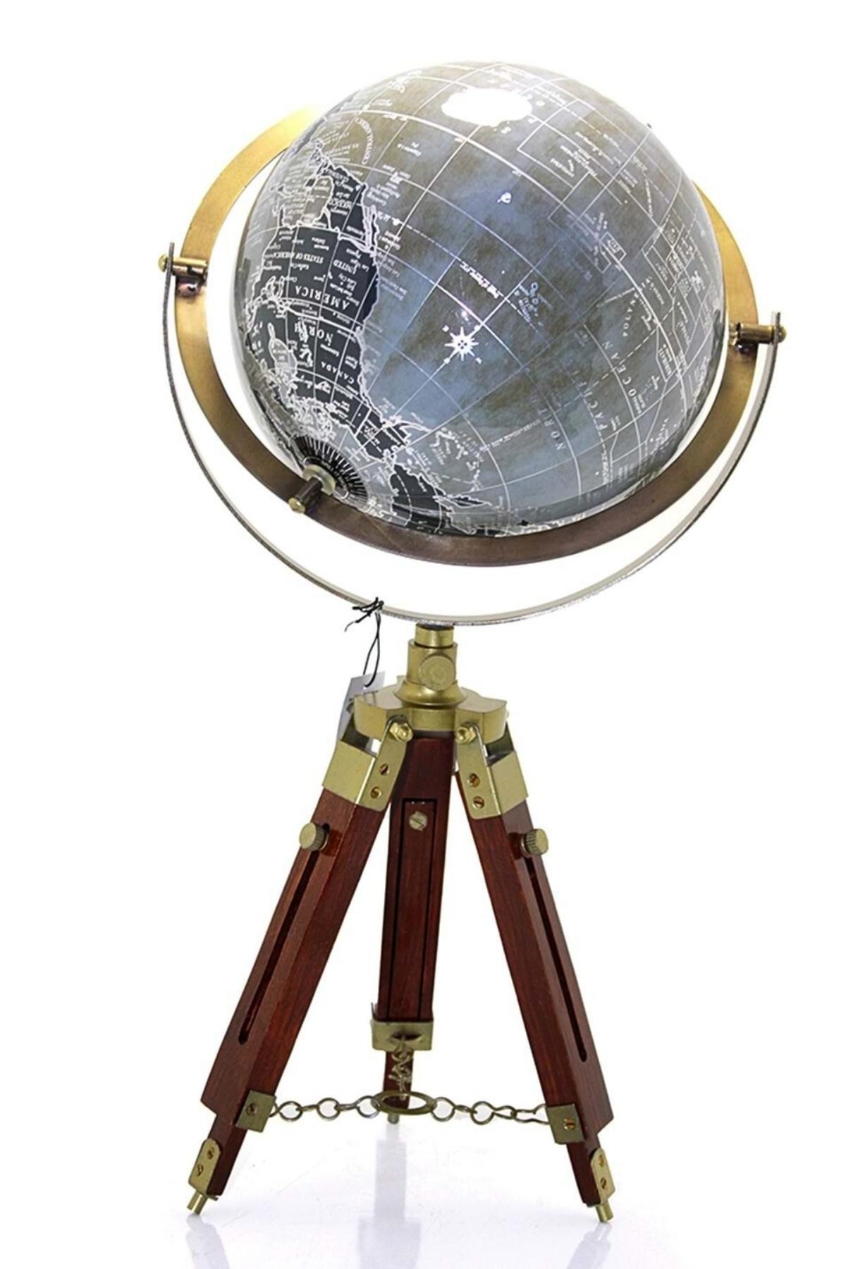 TürkiyeDünyadan HediyelerSL991GRİKeskin Hediyelik Eşya Ve TekstilAhşap Tripod Standlı Dünya Küre Zemin Dekoru Döner Dünya Küre Modern Harita Atlas 62cm Gri