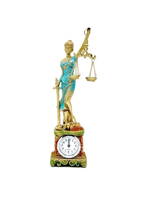 YunanistanDünyadan HediyelerKSKADLTTRZ-101Keskin Hediyelik Eşya Ve TekstilThemis Adalet Kadını Terazisi Saatli Biblo 27 Cm