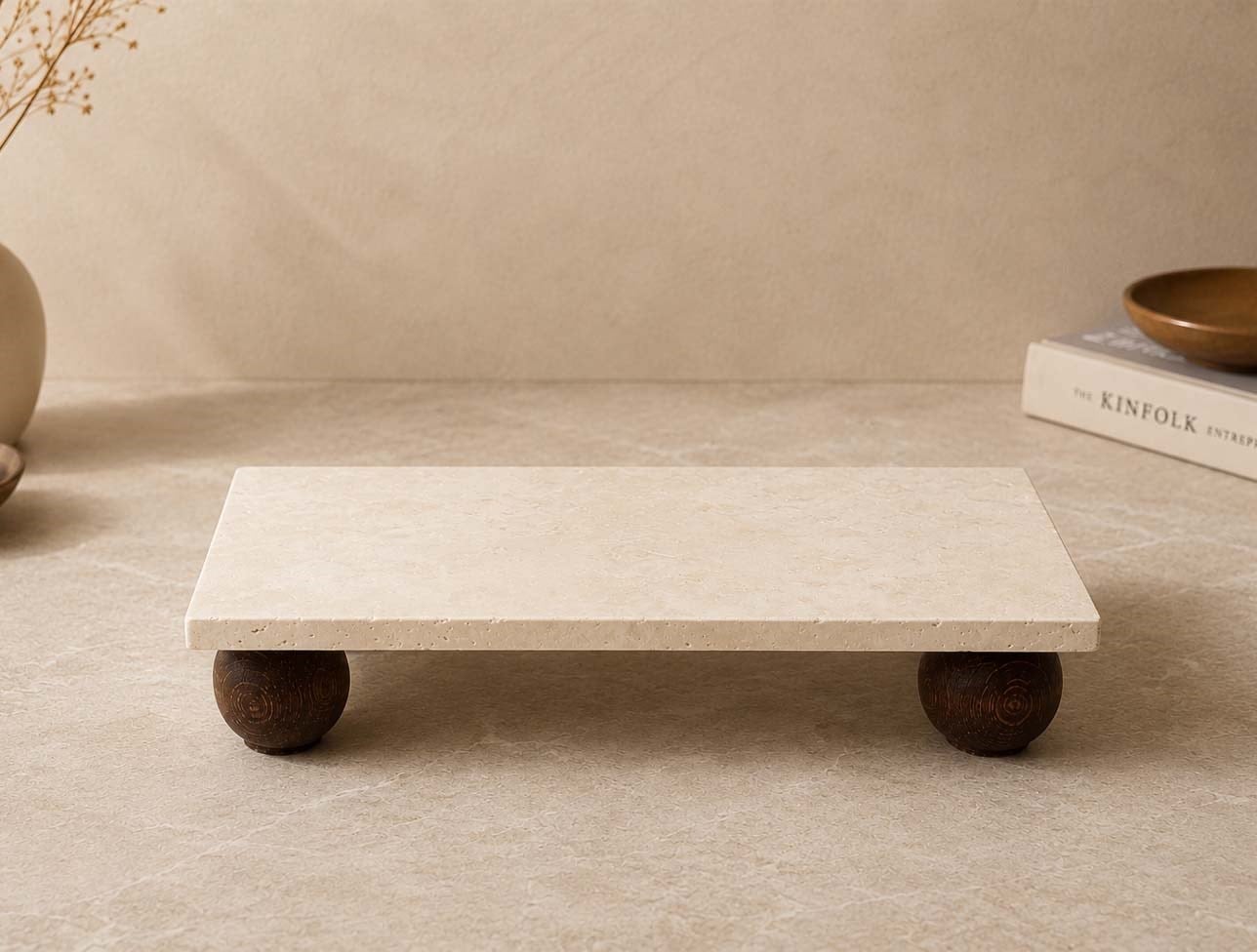 COŞ BÜYÜK TOP AYAKLI 12*24CM TRAVERTEN COS-3041