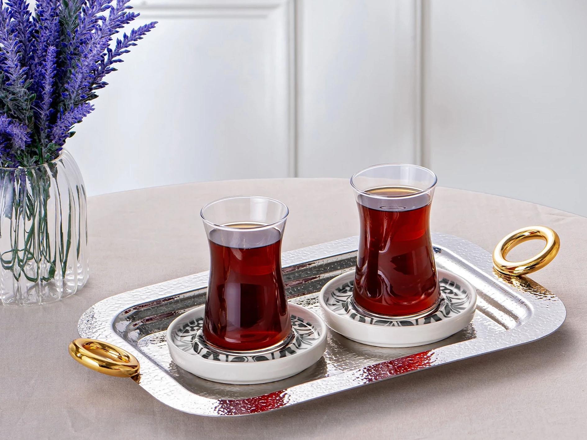 EMSAN AKASYA ÇAY TEPSİSİ GOLD