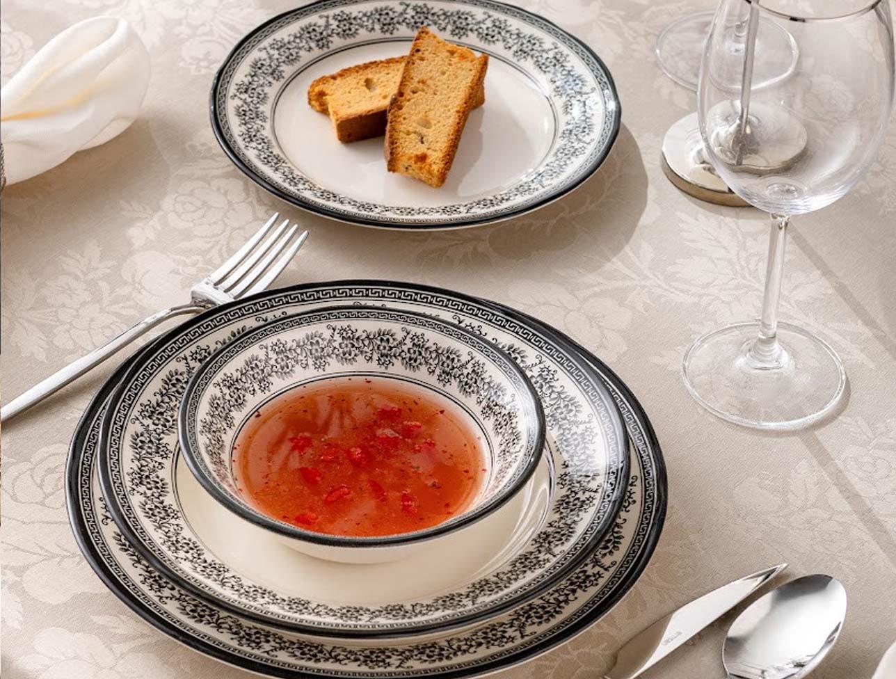 EMSAN ARYA 24 PRÇ 6 KİŞİLİK YEMEK TAKIMI  SİYAH