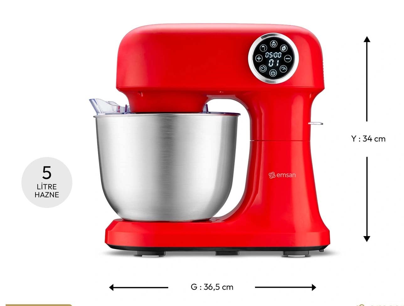 EMSAN BELLA GUSTO PRO STAND MİKSER KIRMIZI 1500W