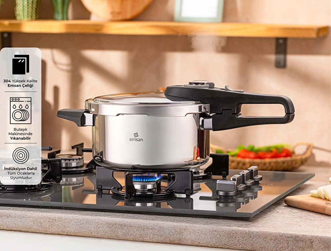EMSAN FAST COOKER ÇİFT EMN. DÜDÜKLÜ TENCERE 4 LT