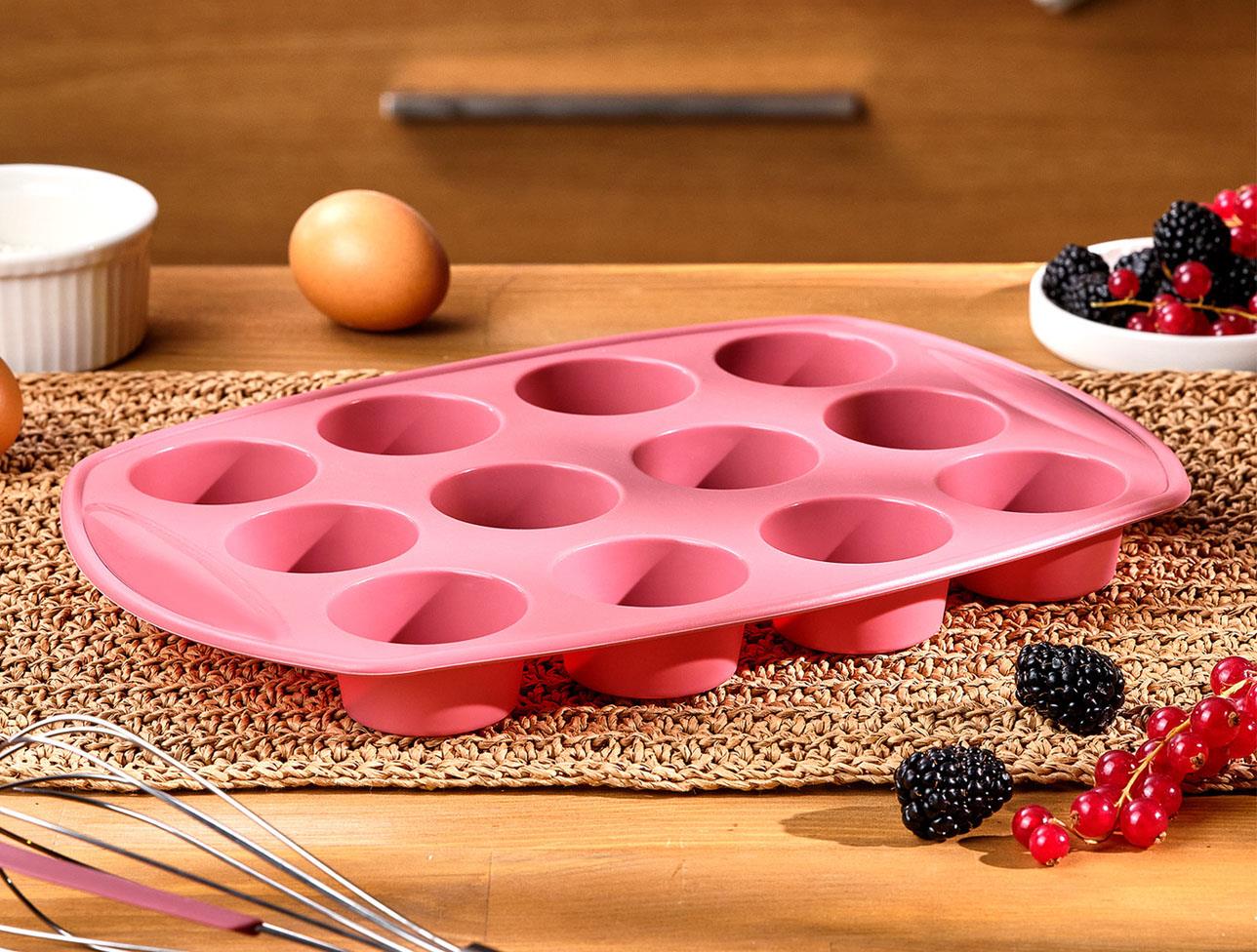 EMSAN SLİKON MUFFIN KALIBI PEMBE